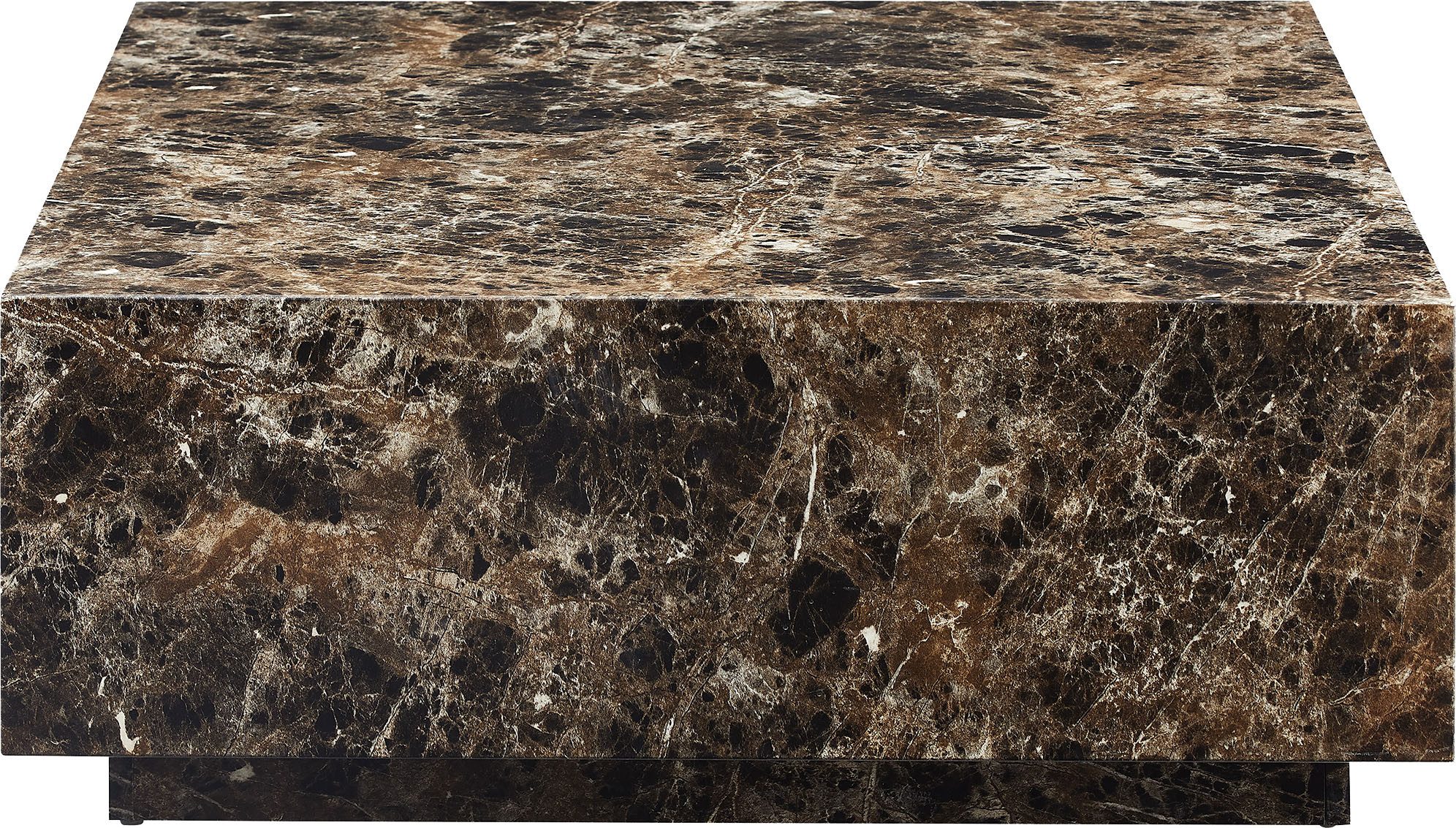 SalesFever Couchtisch AlmerÃ a Wohnzimmertisch: Beistelltisch mit Schwebe-Effekt, quadratisch 90x90 cm, in Marmoroptik foliert – Bild 5 von 5