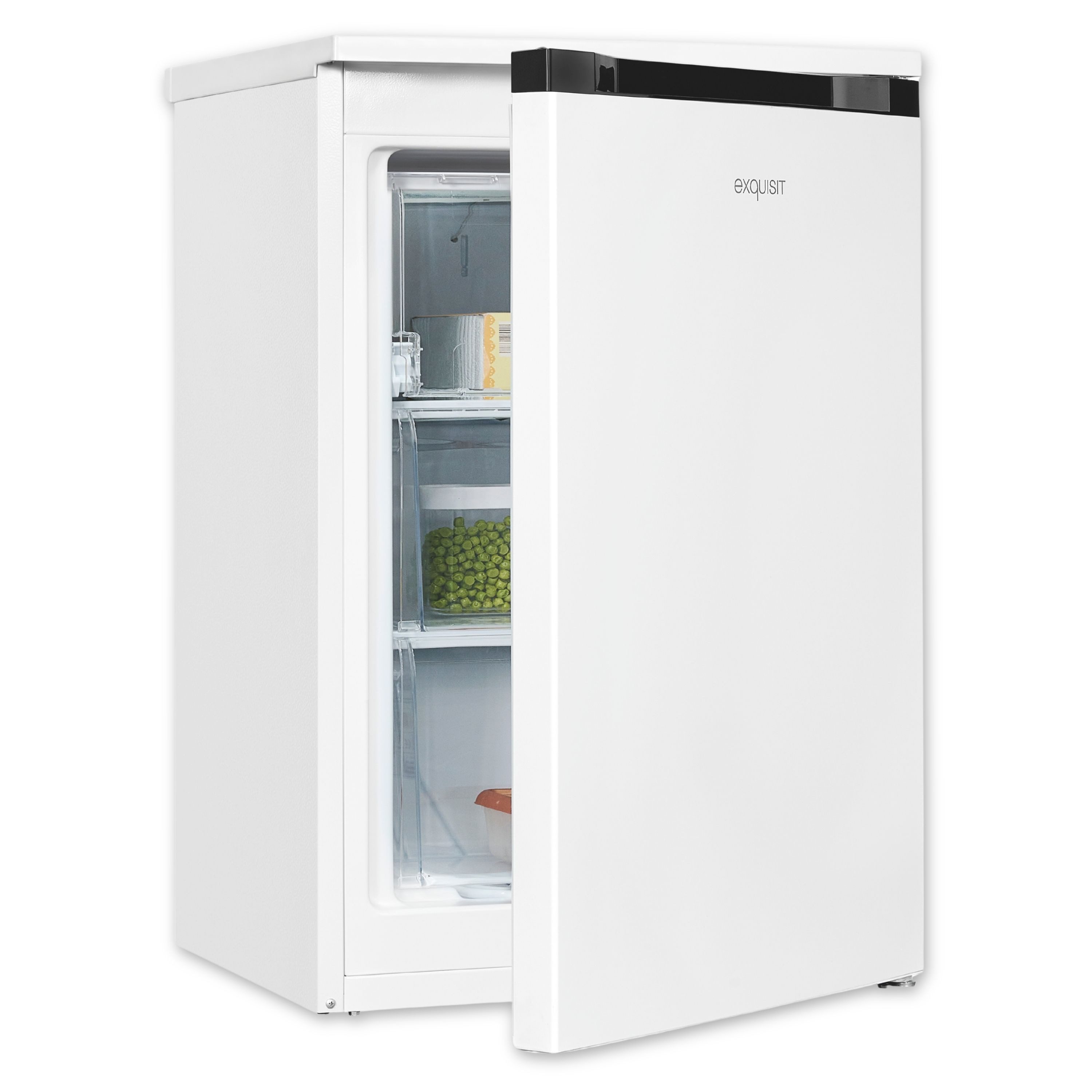 exquisit Gefrierschrank GS581-051C, 845 cm hoch, 549 cm breit, 85 Liter, 4-Sterne-Gefrieren, 39 dB, Türanschlag wechselbar, EEK: C