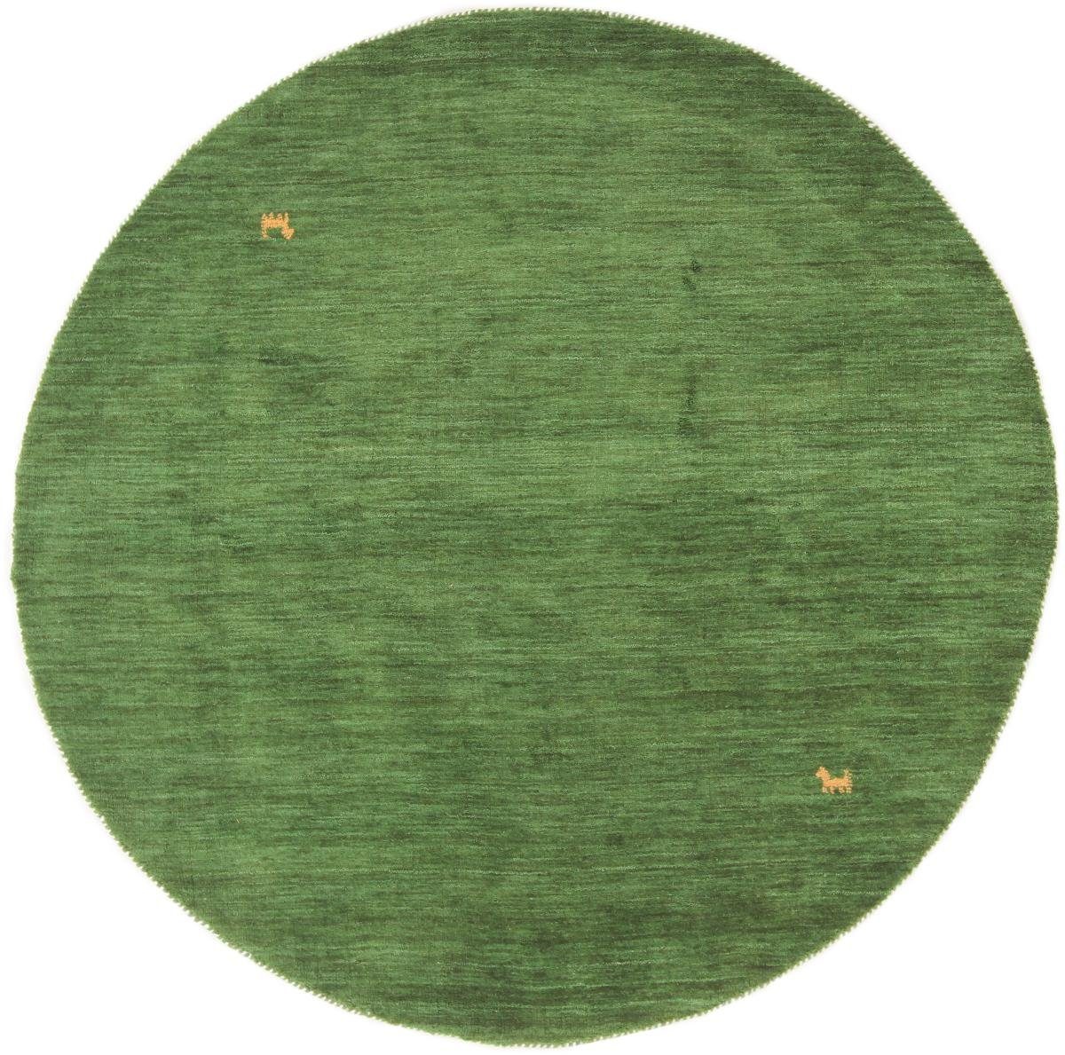 Orientteppich Loom Gabbeh Green 147x149 Moderner Orientteppich Rund, Nain Trading, rund, Höhe: 12 mm | Kurzflor-Teppiche