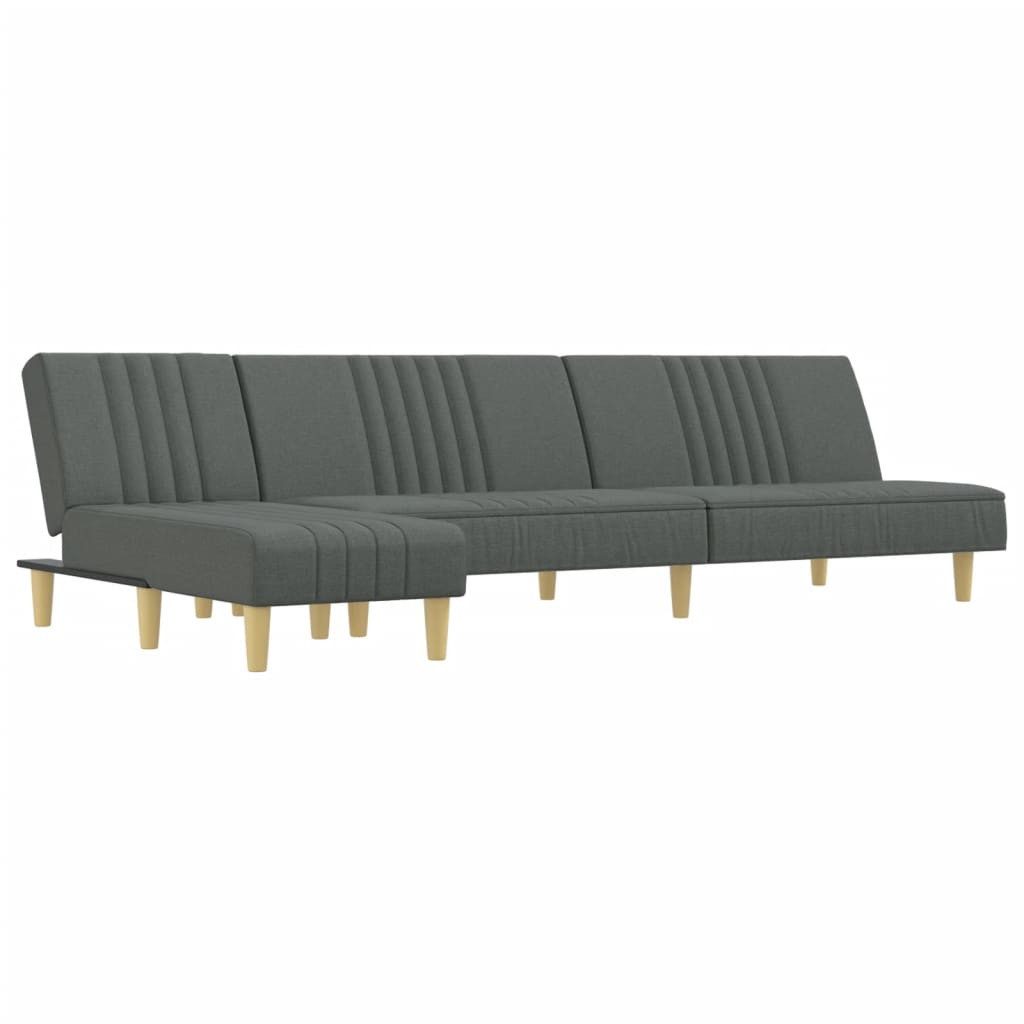 vidaXL Sofa Schlafsofa in L-Form Dunkelgrau günstig online kaufen