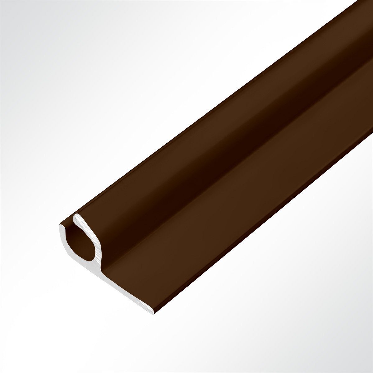 LYSEL® U-Laufschiene Kederschiene Kederleiste Aluminium grau schwarz beige braun 0° 45° 90°, (1-tlg), 1000 x 14 x 29 mm [L x B x H] - Alu braun 45 Grad