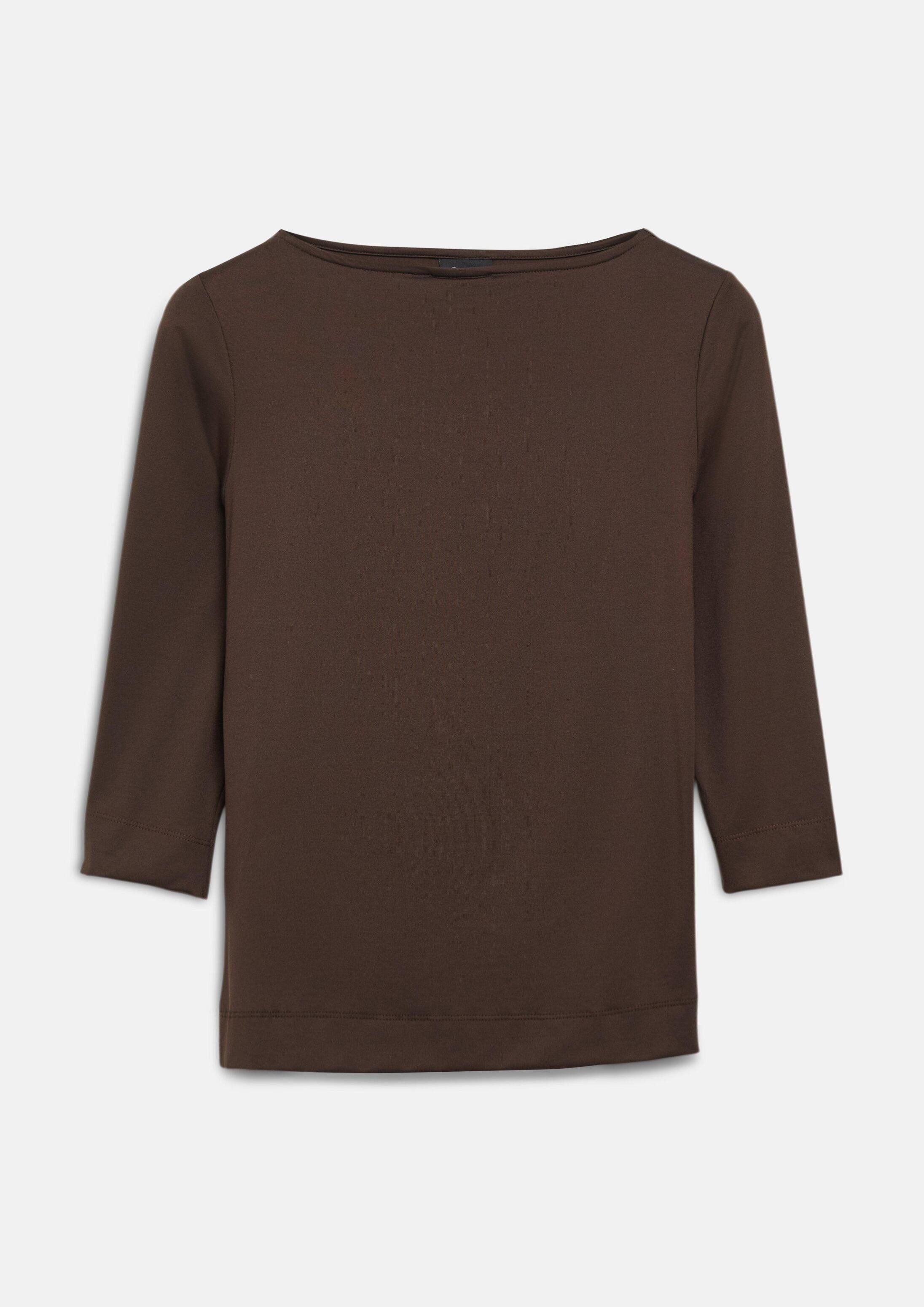 s.Oliver 3/4-Arm-Shirt T-Shirt T-Shirt mit seitlicher Raffung im Slim Fit