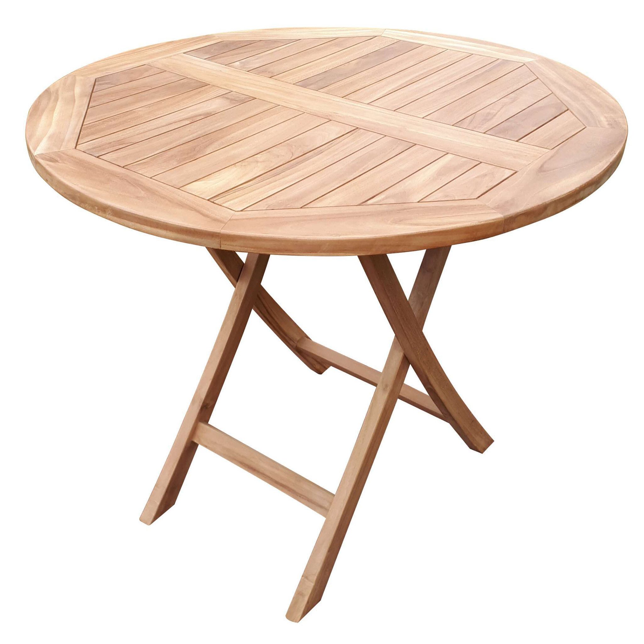 deVries Klapptisch deVries Teakholz-Gartentisch Woodie - ø 90 cm (1-St), feines Teakholz - platzsparend zusammenklappbar