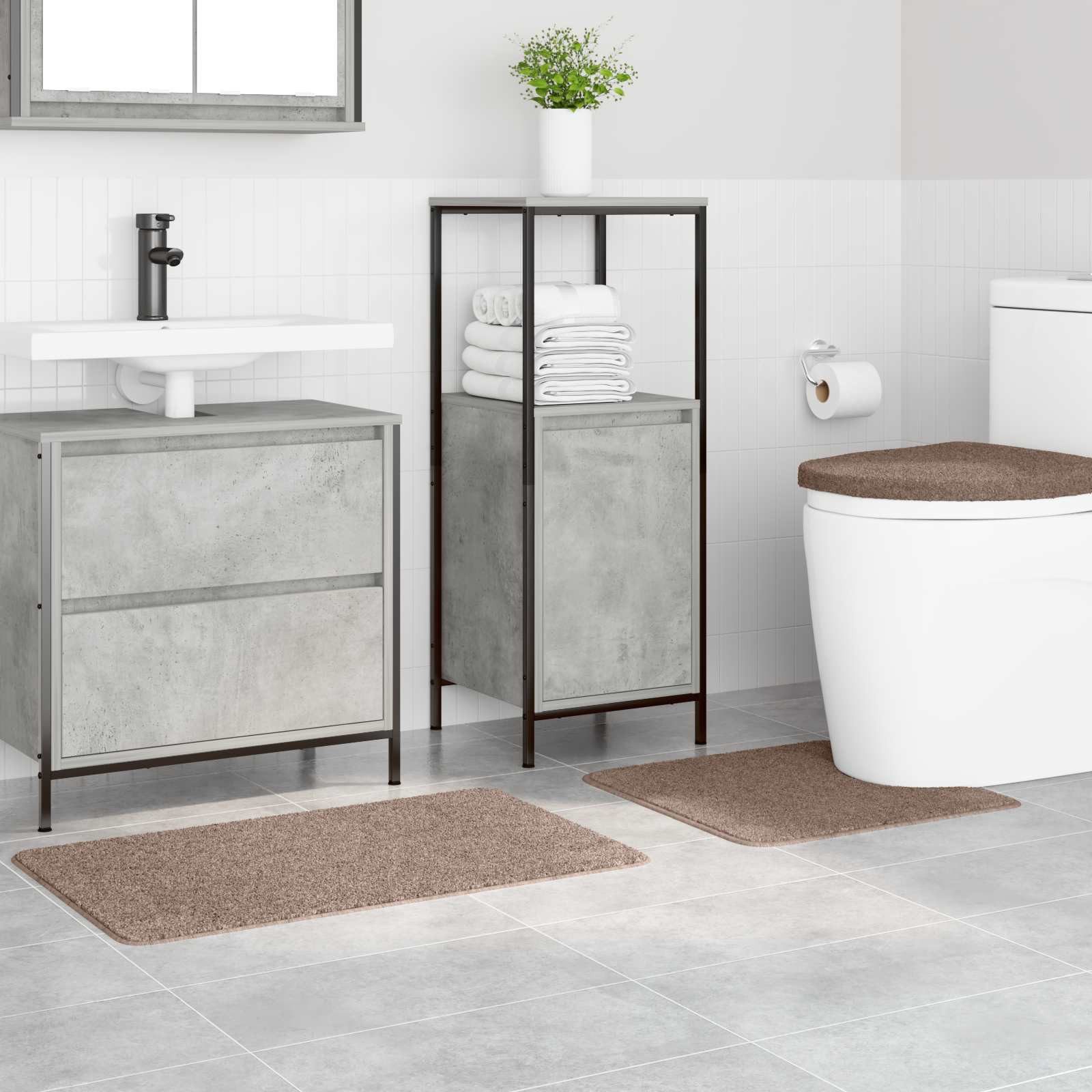 vidaXL Badematte Anti-Rutsch Badematten-Set 3 pcs Braun PP, Höhe 0.2 mm, Po günstig online kaufen