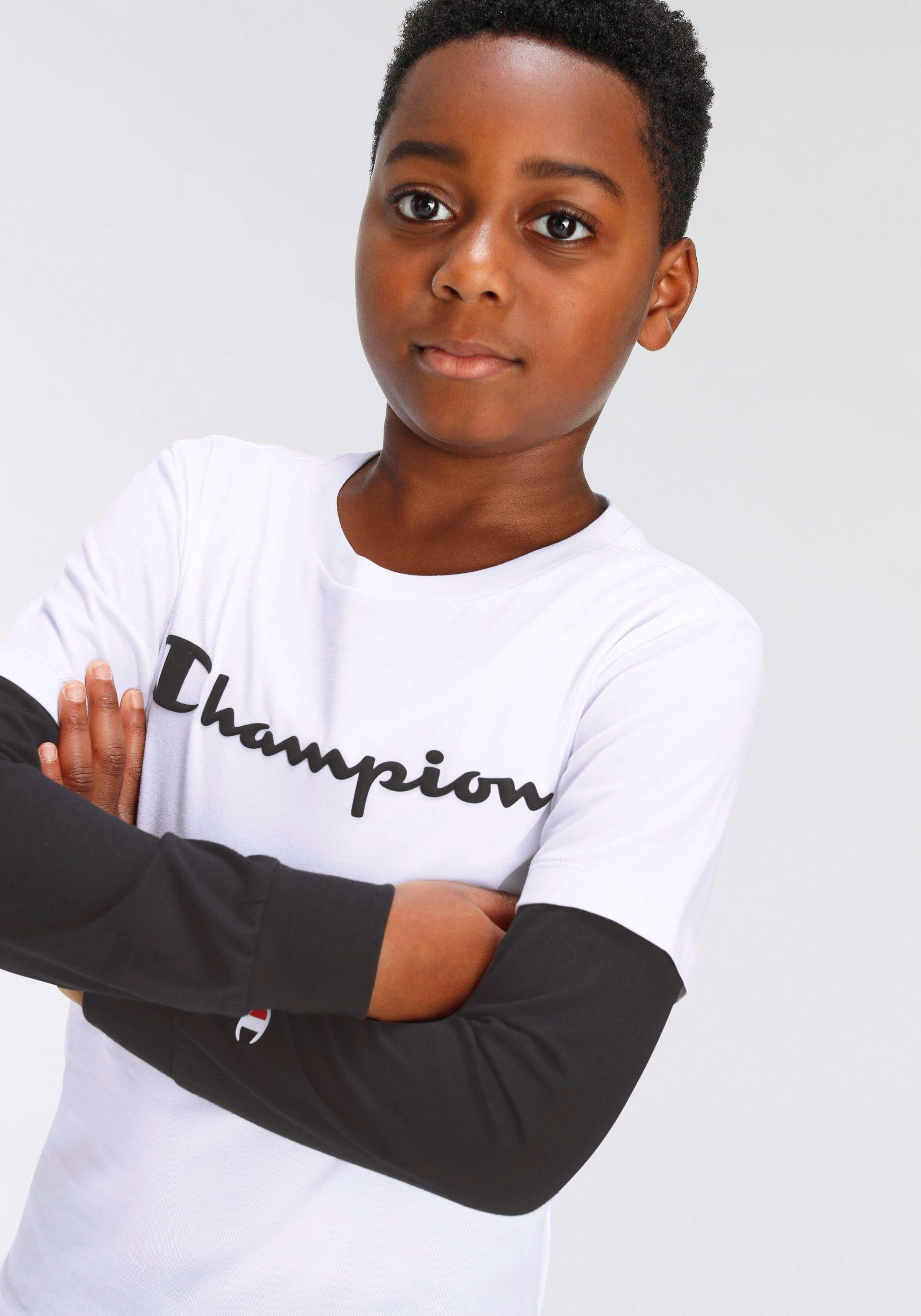 Sleeve weiß Langarmshirt Champion Long T-Shirt