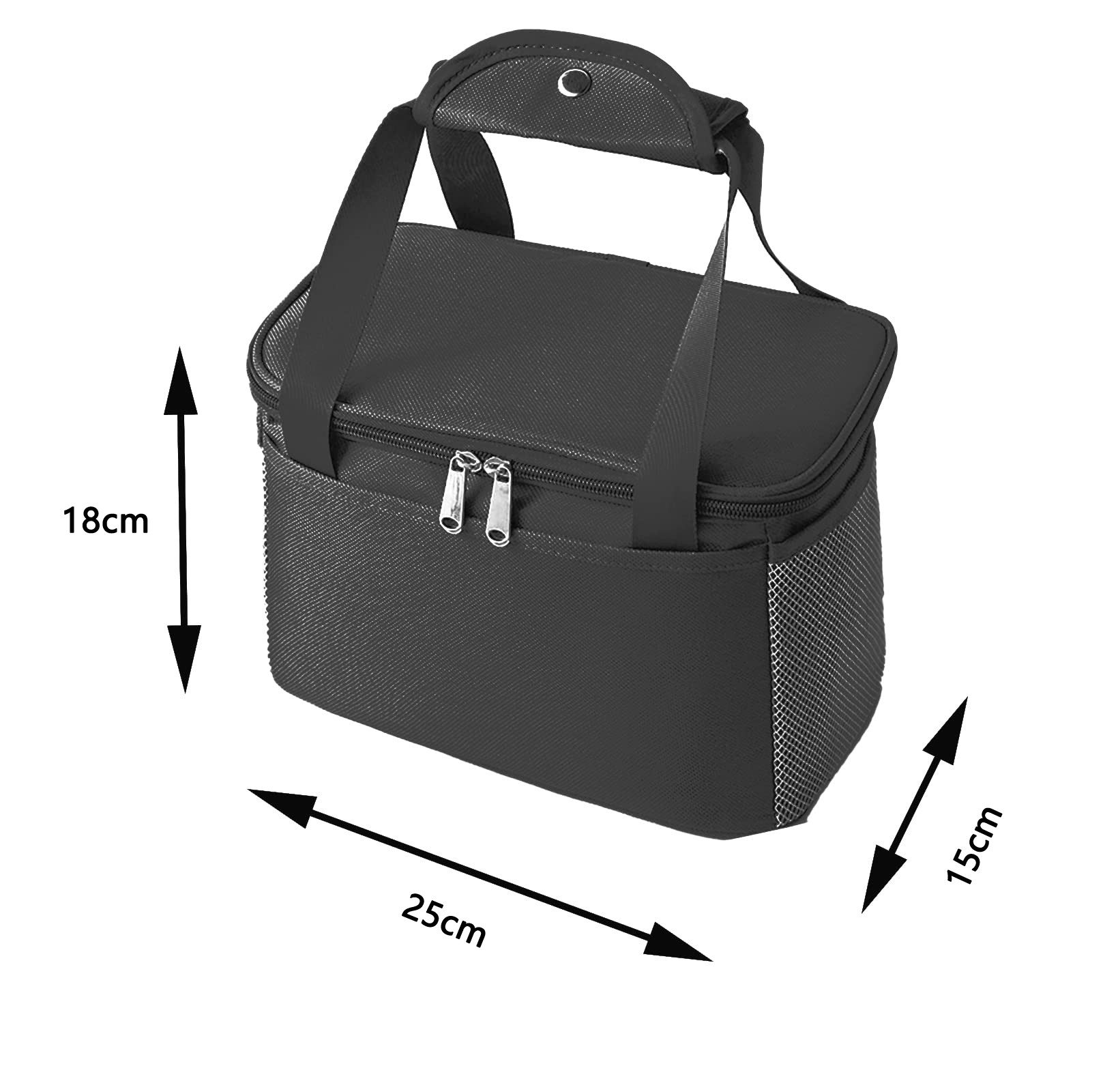 Agger Kühltasche Thermobehälter Kühltasche Faltbar Thermobehälter für Essen, mit Reißverschluss, wassedichtem Material, ideal für Arbeit & Ausflug – Bild 2 von 5