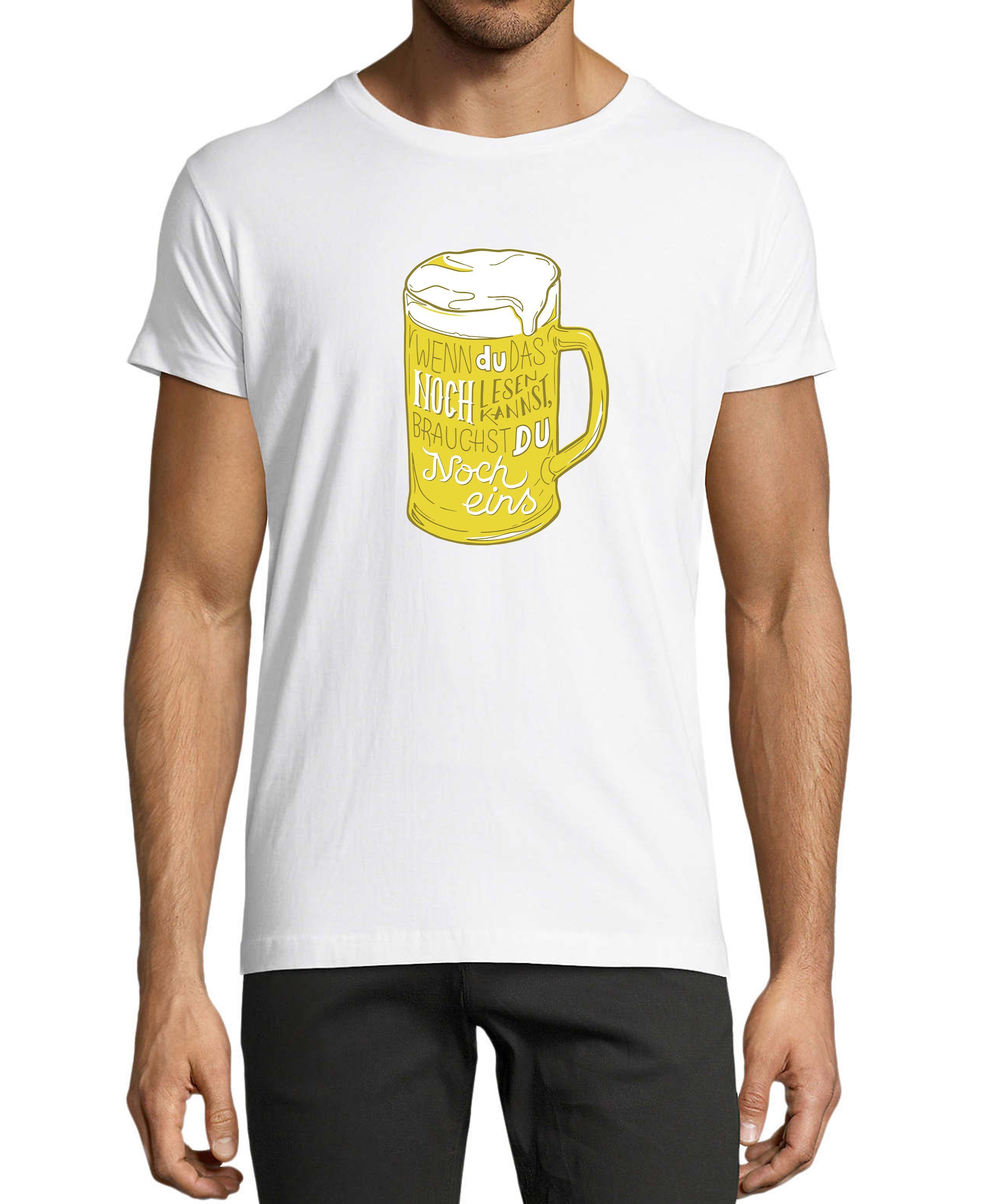 Baumwollshirt mit T-Shirt weiss Shirt Aufdruck witzigem mit Herren Oktoberfest Spruch Fit, MyDesign24 Regular i310 Trinkshirt Print Fun -