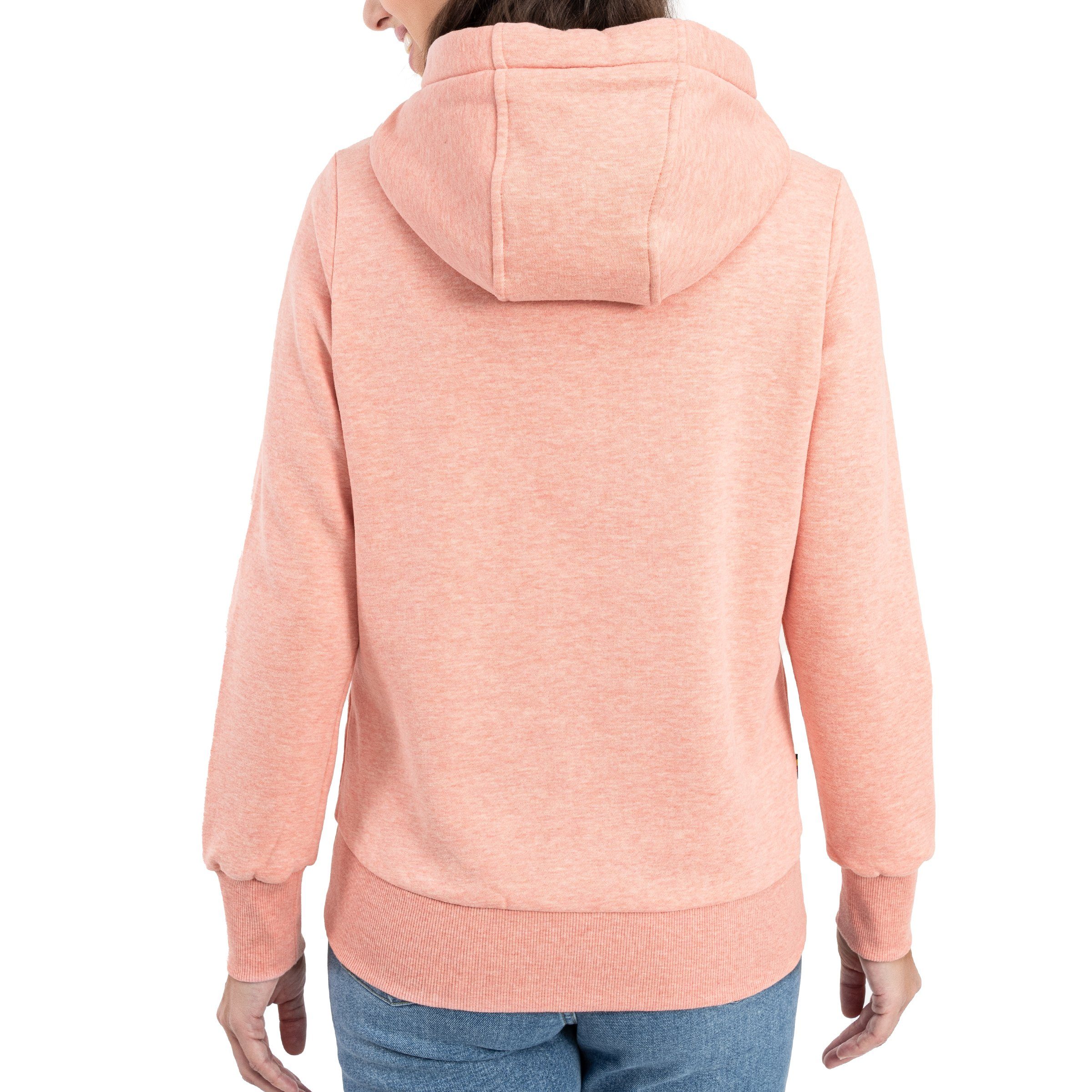 DEPROC Active Kapuzensweatjacke FinjaCMYK II weiche Fleecejacke mit Kängurutasche