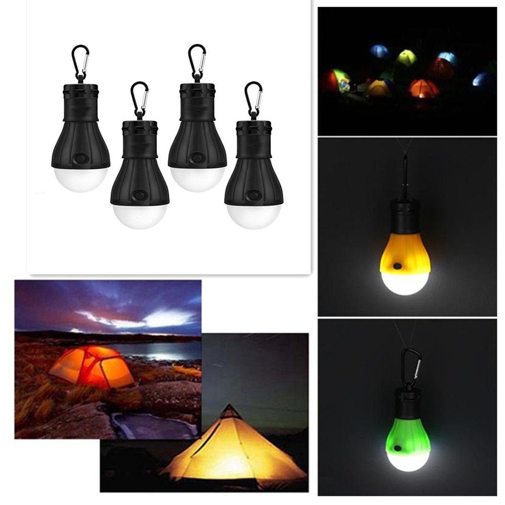 XDeer Campingtisch Campinglampe 4 LED,3 Beleuchtungsmodi Zeltlampe,Tragbare Wasserdicht, Camping Licht,Notlicht Camping Zubehör für Camping, Angeln, Wandern black