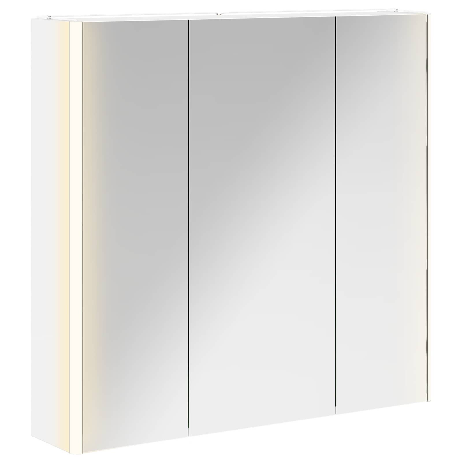 vidaXL Badezimmerspiegelschrank Badezimmerspiegelschrank Weiß 73,5 x 15,5 x 70 cm Holzwerkstoff (1-St)