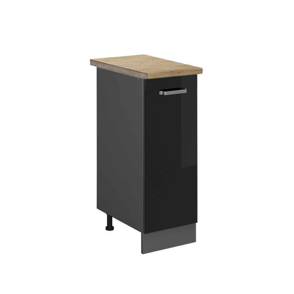 Vicco Apothekerschrank R-Line, Schwarz Hochglanz/Anthrazit, 30 cm, AP Eiche (1-St)