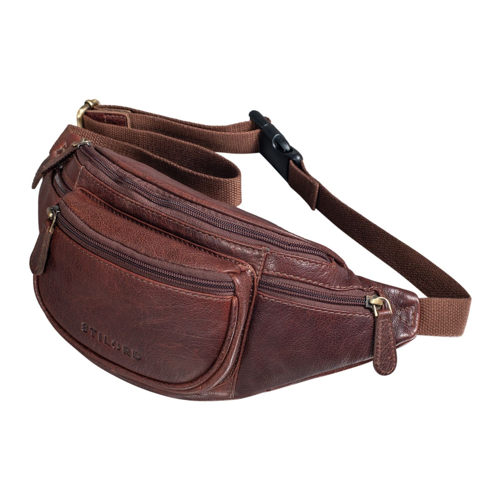 Bauchtasche "Eliah" Vintage Gürteltasche Leder für Damen und Herren