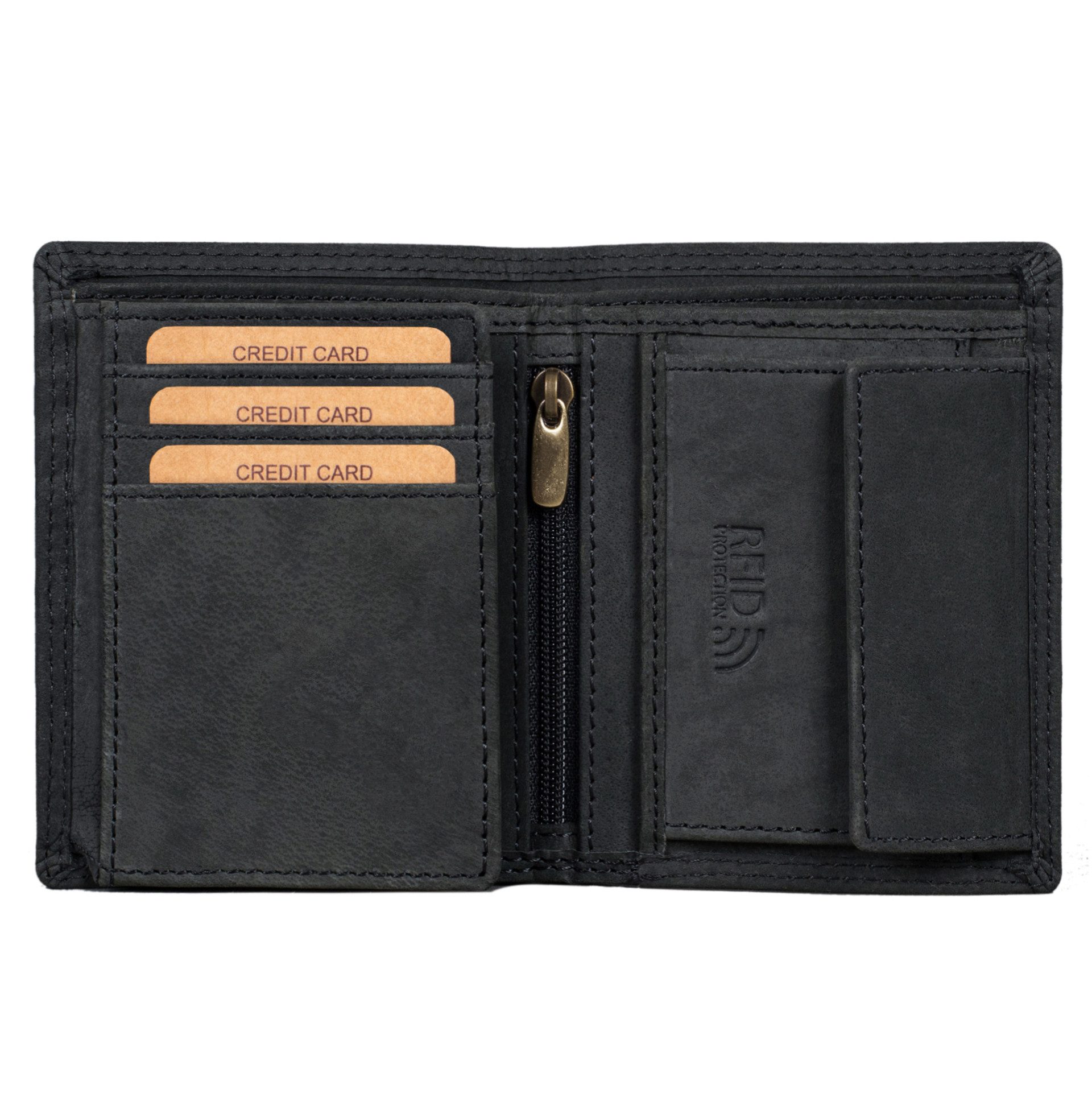 Benthill Geldbörse Herren Klein Echt-Leder Portemonnaie RFID Slim Gelbeutel Mini Börse, RFID-Schutz Kartenfächer Münzfach