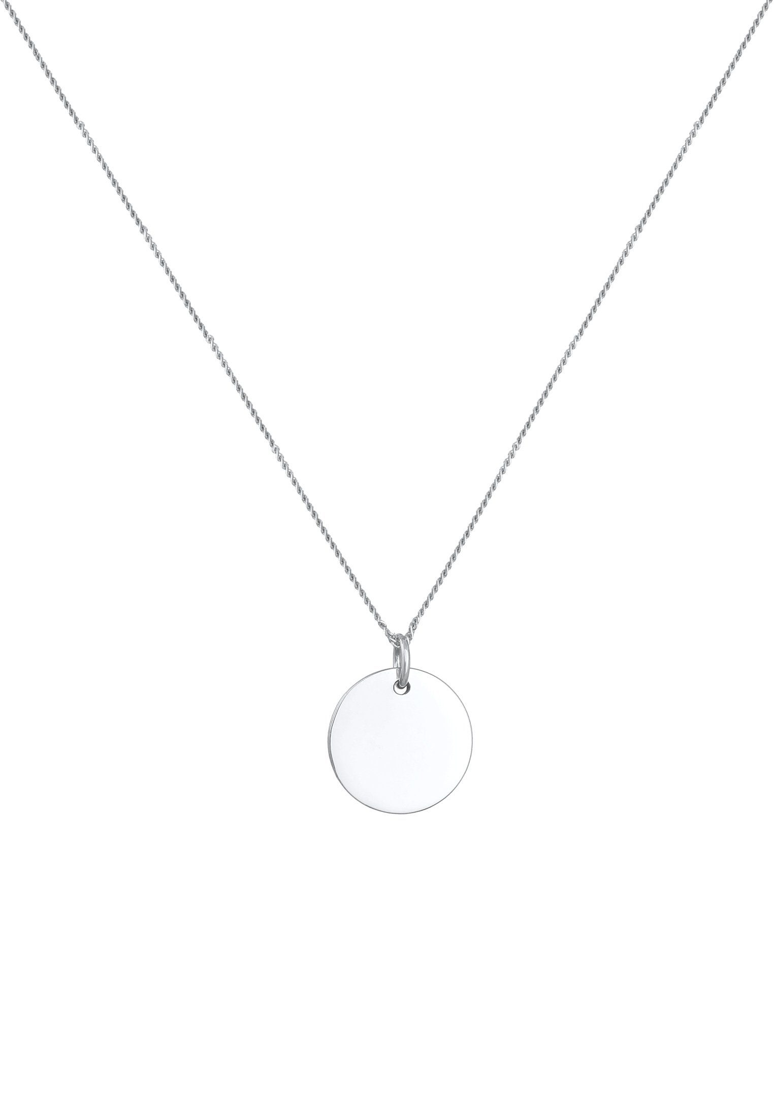 Elli Kette mit Anhänger Basic Plättchen Panzerkette 925 Silber, Geo günstig online kaufen