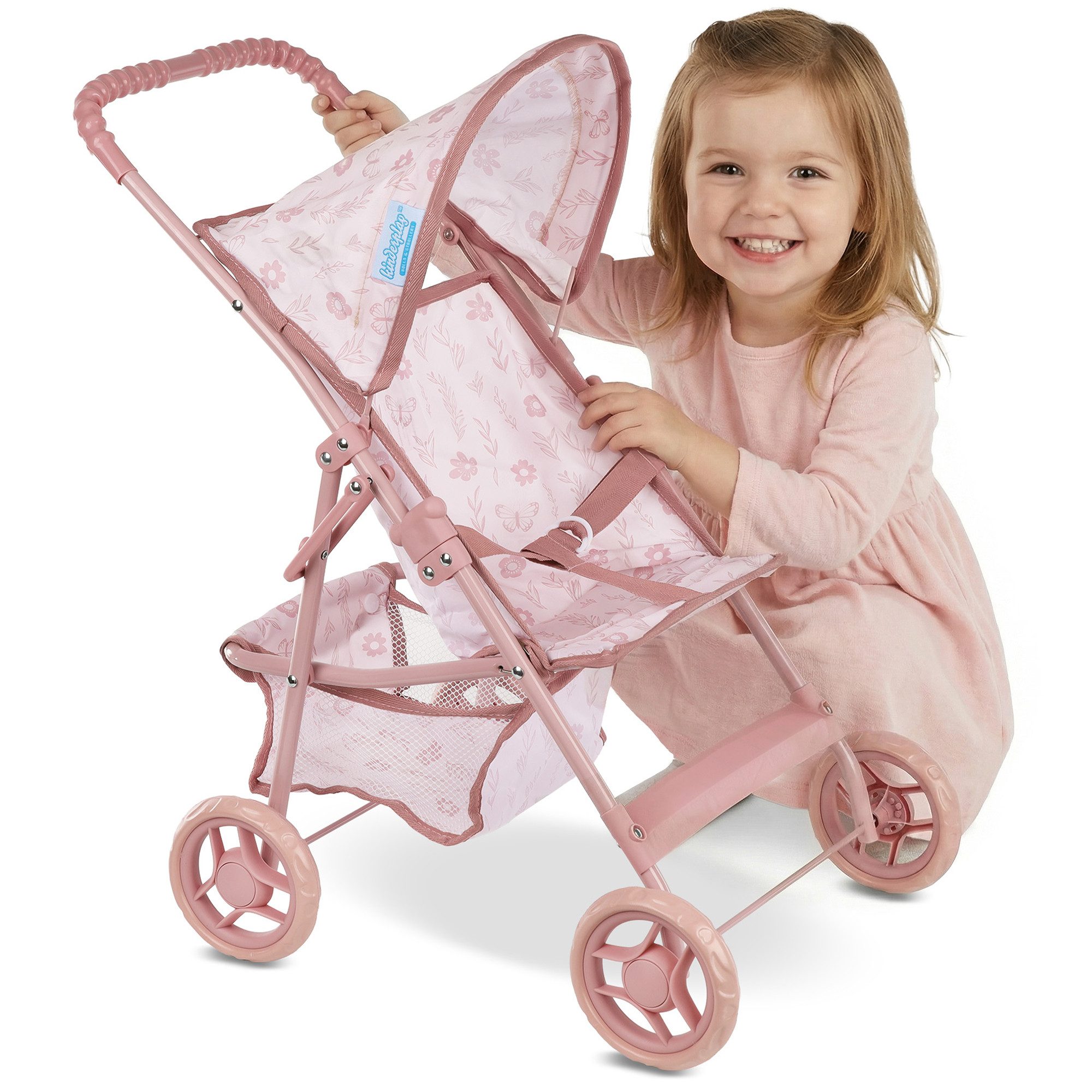 kinderplay Puppenbuggy Puppenwagen Buggy – Leicht & klappbar – Für Kinder – Sicher & stabil
