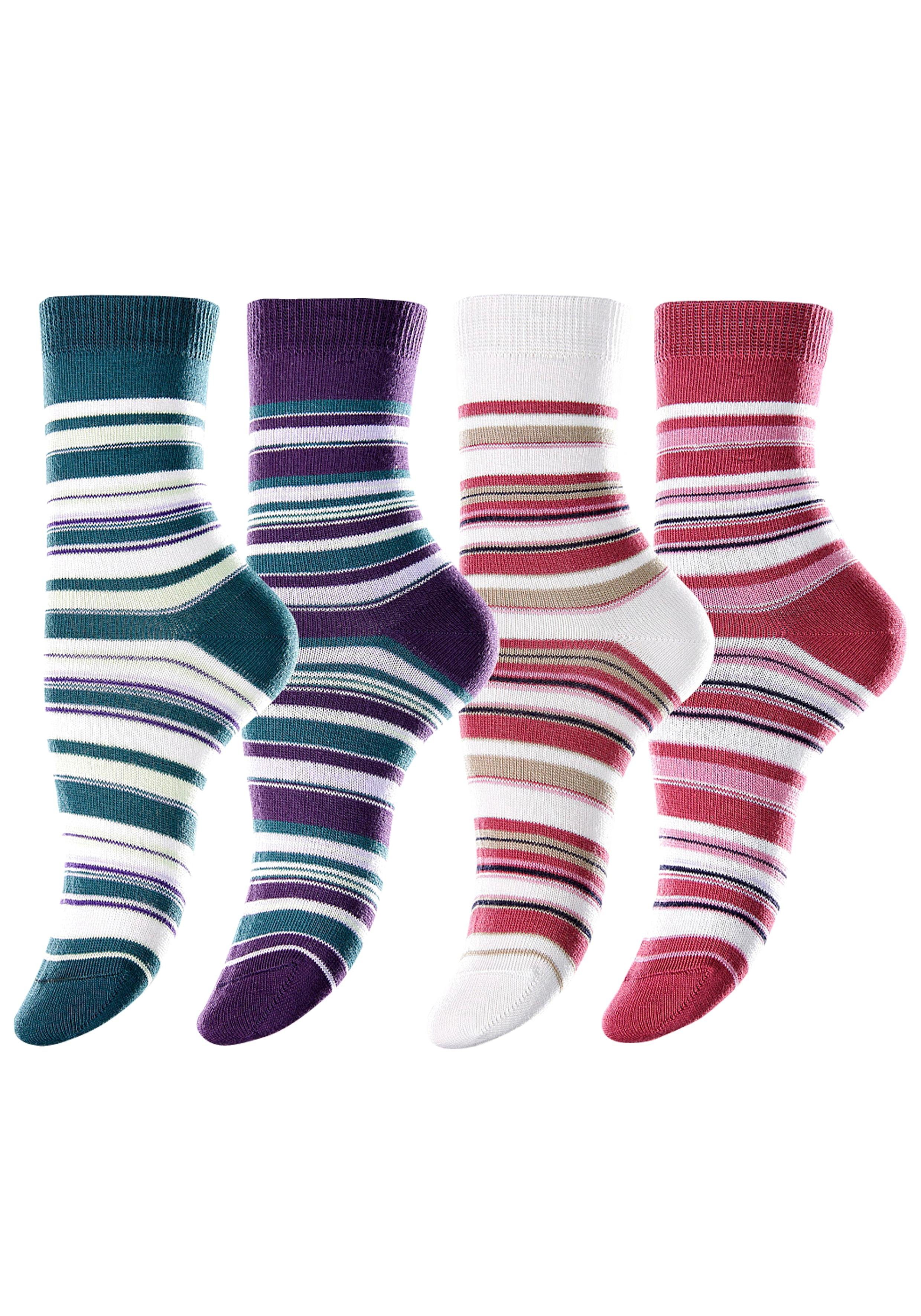 Lavana Socken (Packung, 4-Paar) mit Ringelmuster