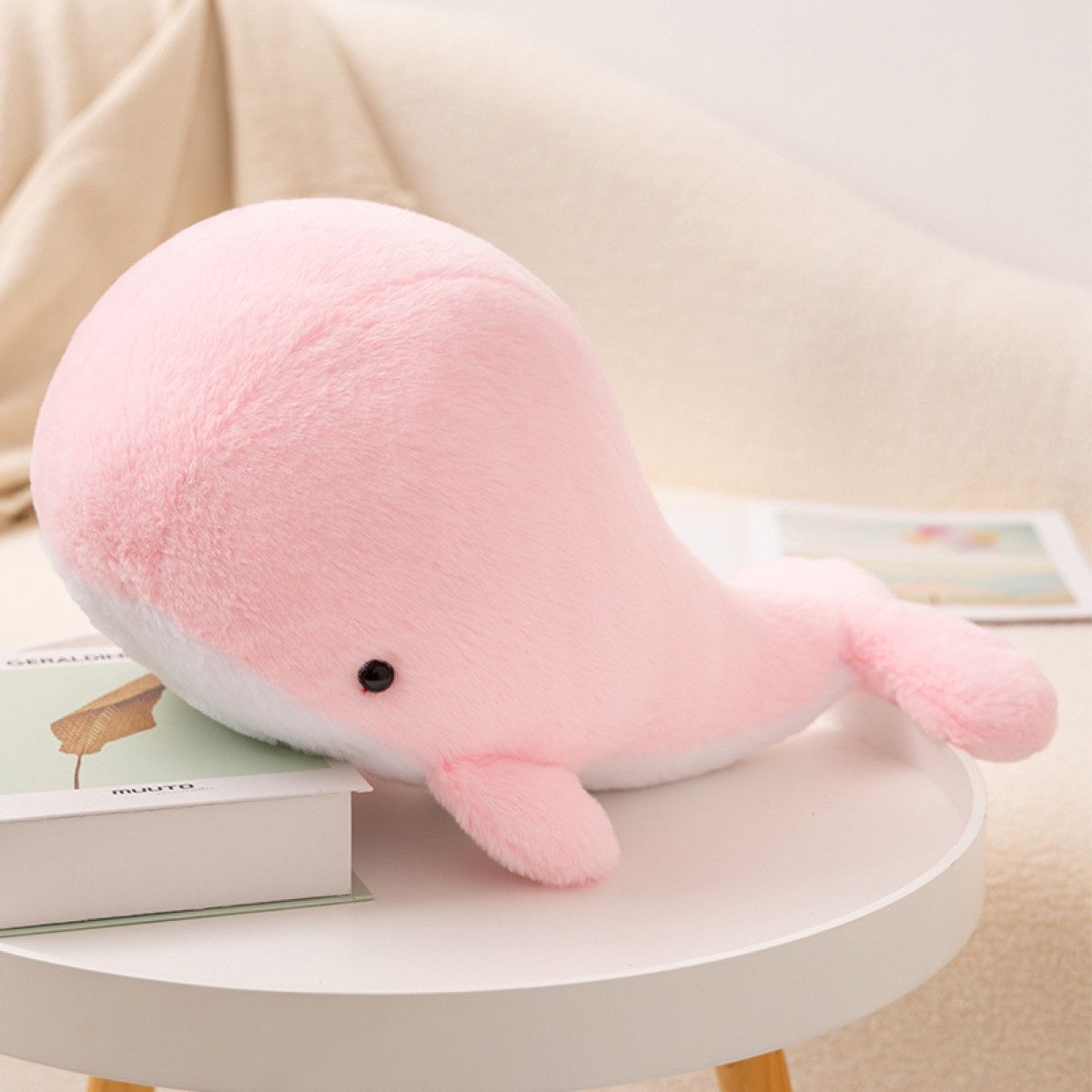 Tinisu Plüschfigur Süßer Wal Kuscheltier XL Weiches Plüschtier für Kinder Blau/Rosa 42cm