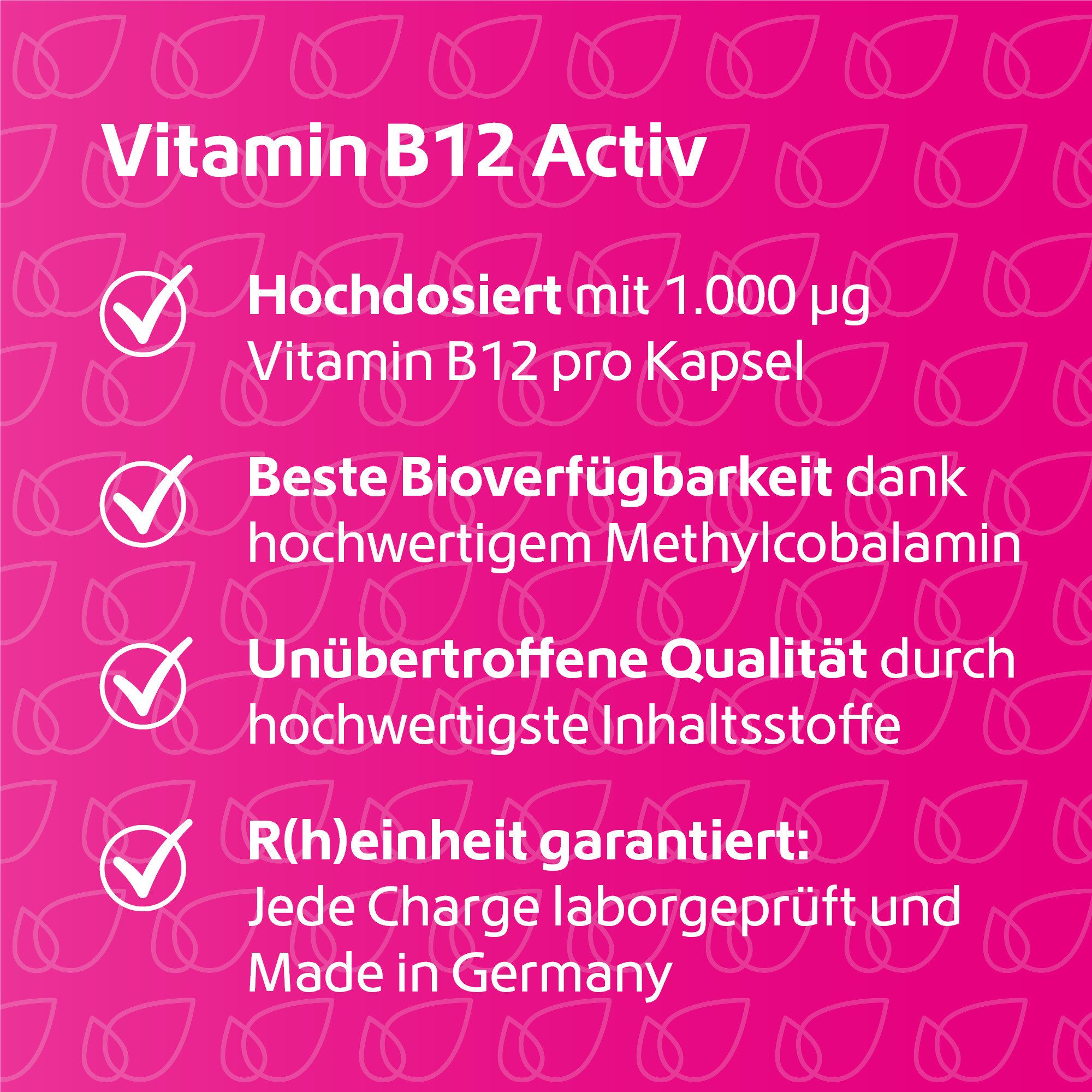 R(h)ein Nutrition Vitamin B12 Activ 1000 μg hochdosiert + vegan Kapseln, 120 St., 31.8 g