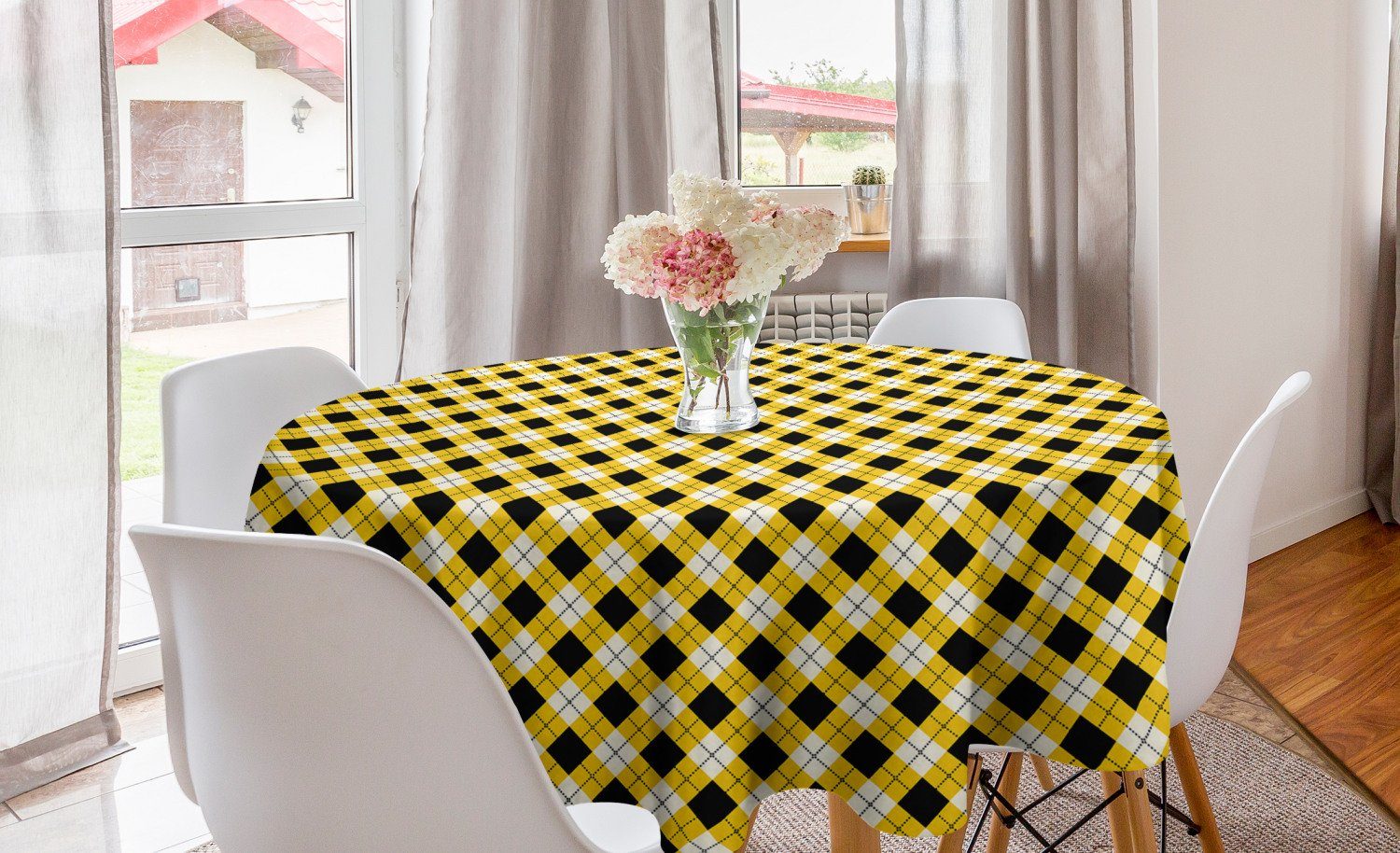 Dekoration, Kreis Argyle Abakuhaus Abdeckung Geometrisch für Gittermuster Tischdecke Küche Esszimmer Tischdecke