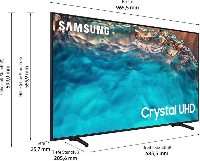 Samsung GU43BU8079U LED-Fernseher (108 Xcelerator) Crystal cm/43 Smart-TV, 4K,HDR,Motion 4K Ultra HD, Zoll, Prozessor