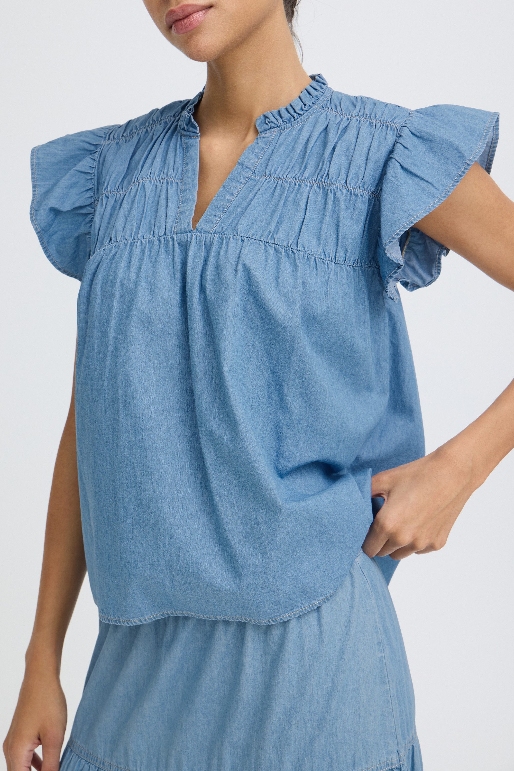 b.young Kurzarmbluse Kurzarm-Bluse BYKASHE