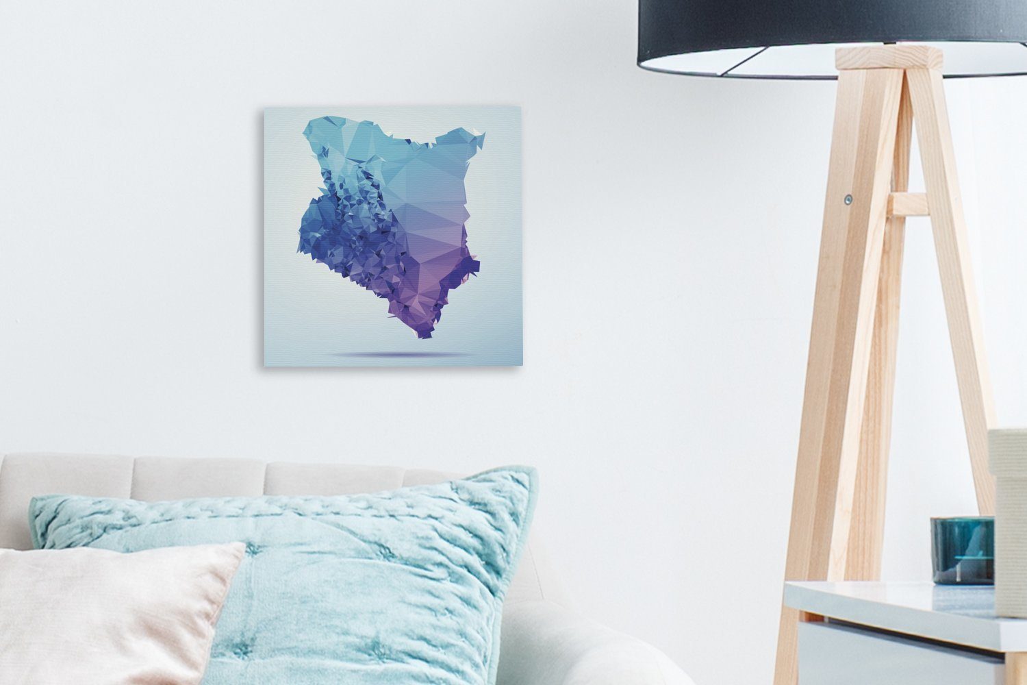 OneMillionCanvasses® Leinwandbild Kenia Leinwand Bilder Wohnzimmer St), modernen Hintergrund, Schlafzimmer Illustration für geometrischen (1 einem auf