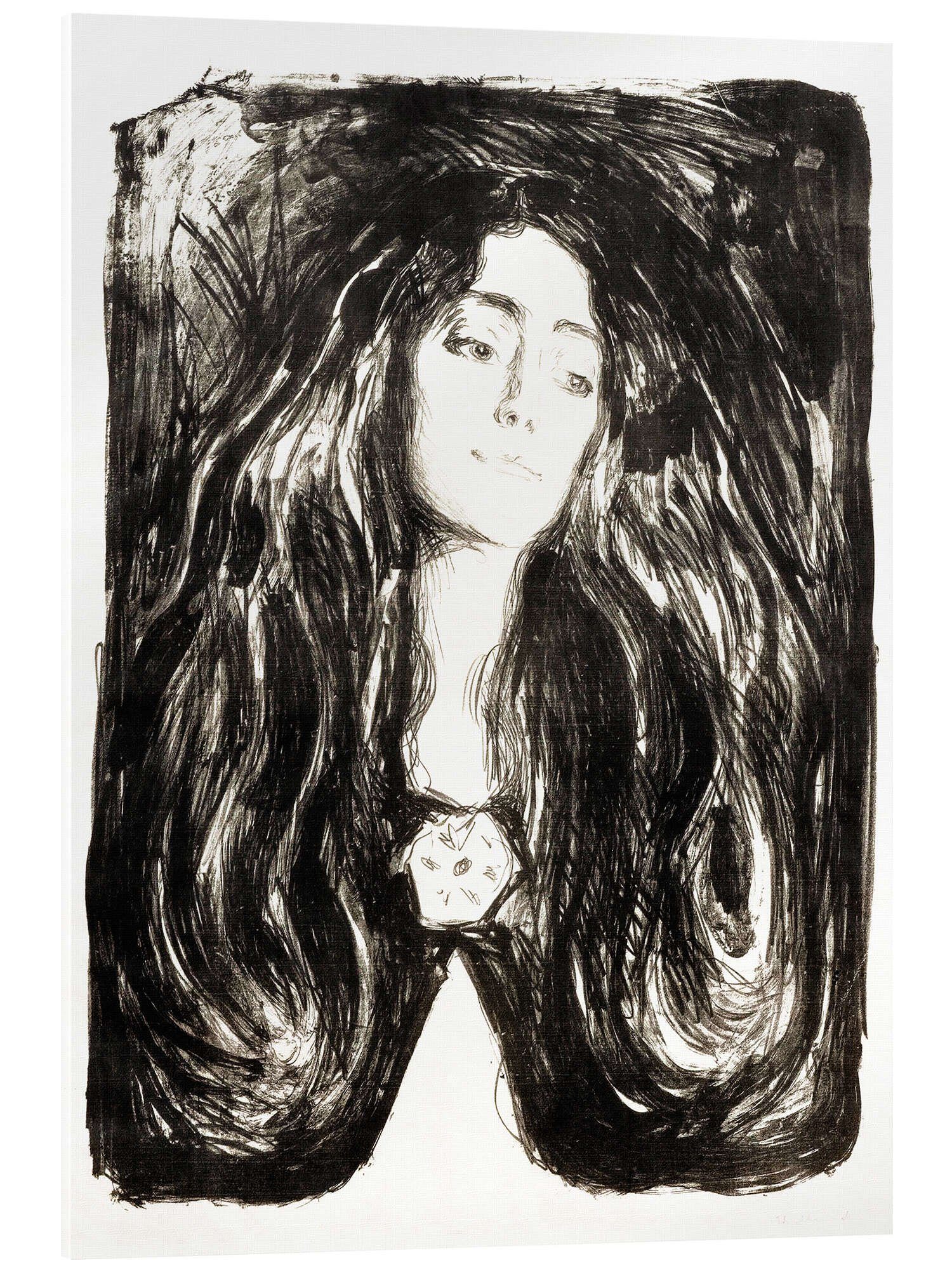 Posterlounge Wandbild Die Brosche, Eva Mudocci, Edvard Munch, erhältlich als Poster, Leinwandbild, Wandsticker oder Acrylglasbild