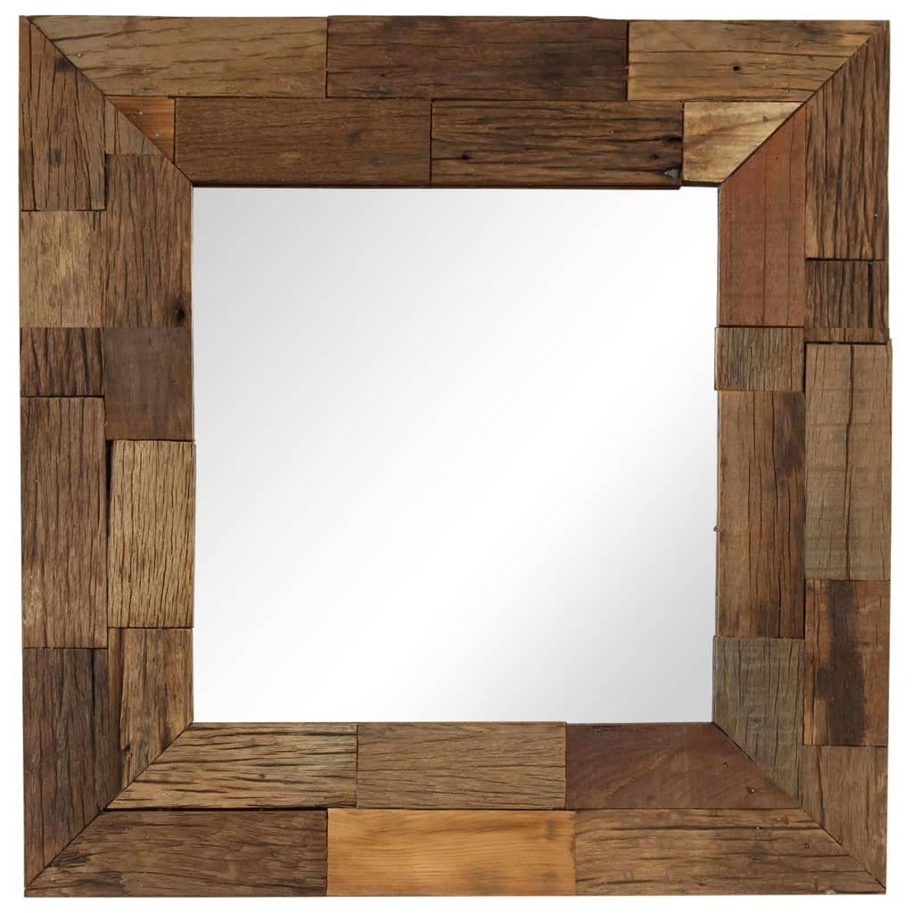 furnicato Wandspiegel Spiegel Altholz 50×50 cm