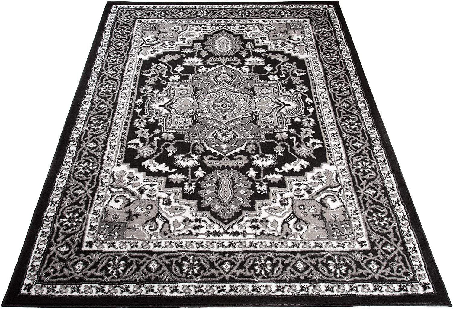 Mazovia Orientteppich DY-EUFRAT-Q011A-BLACK, 140x200, Orientalisch, Blumenmuster, Klassisch, Kurzflor, Gemustert – Bild 3 von 5