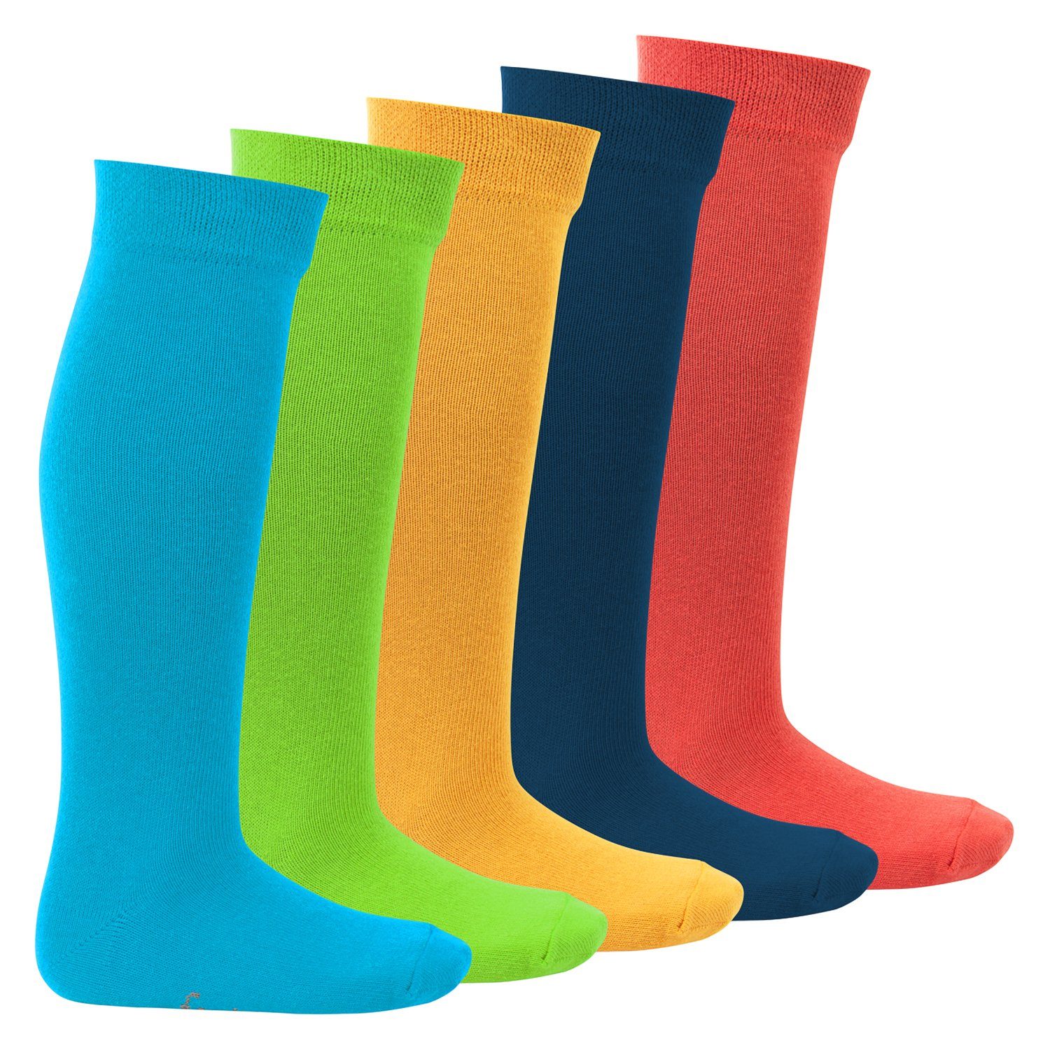 Footstar Langsocken Everyday! Kinder Kniestrümpfe (5 Paar) für Mädchen und Jungen Trendfarben