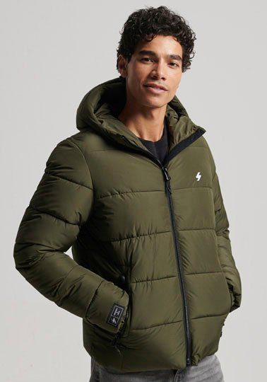 Superdry Steppjacke HOODED SPORTS PUFFR JACKET mit kontrastfarbener Sticker günstig online kaufen