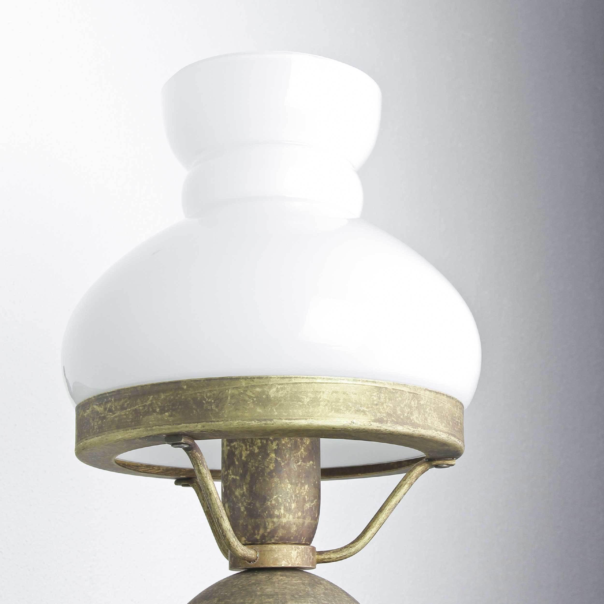 Messing Weiß ohne Licht-Erlebnisse MISSISSIPPI, Leuchtmittel, echt Wandleuchte Wandlampe Lampe Jugendstil Glasschirm