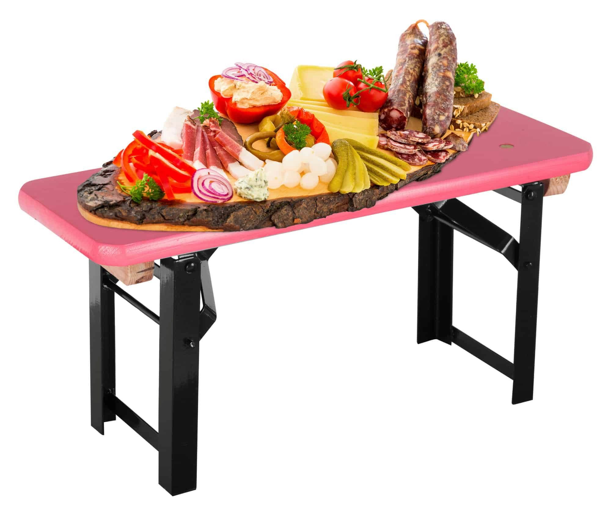 Stagecaptain Servierplatte BB-55 Hirschgarten jedes Pink Holz, Buffet Nützliche - Miniaturformat Bierzeltbankerl, für (Spar-Set, im Deko Bierzelt-Bank 4-tlg)