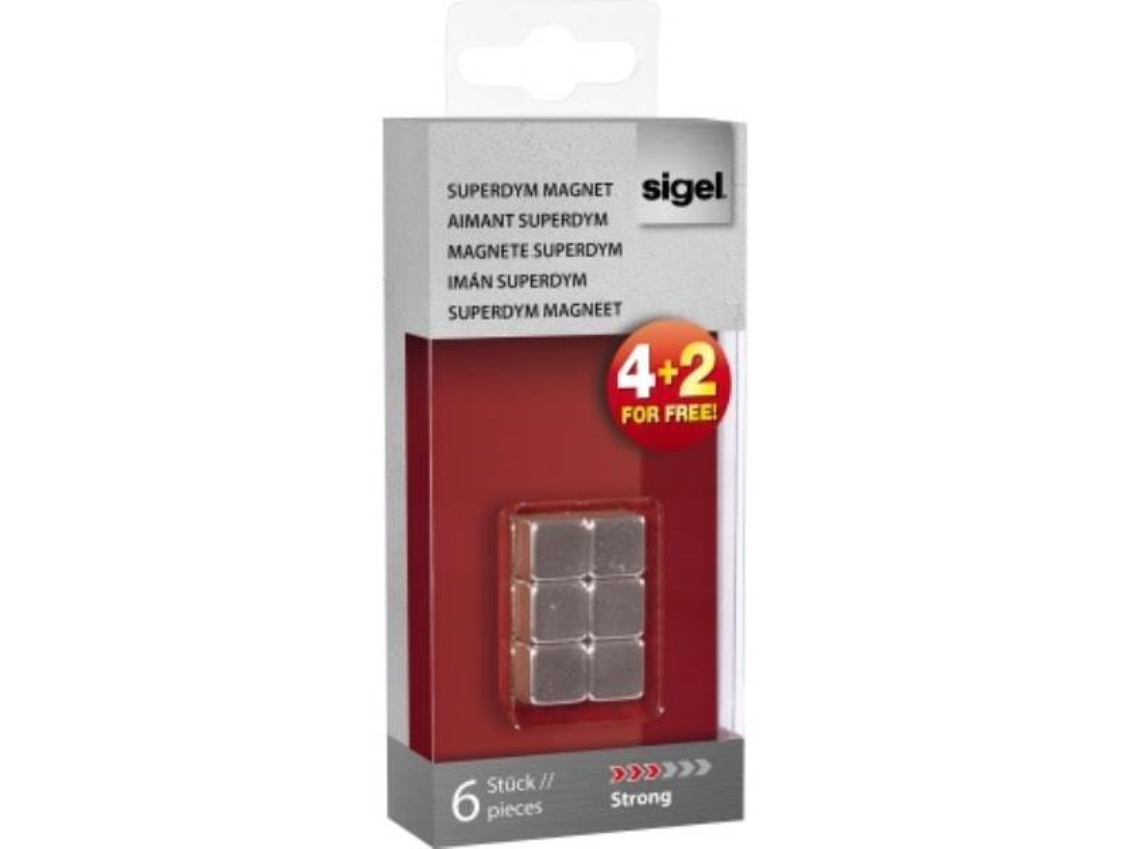 Sigel Magnet Sigel Magnet SuperDym C5 GL192 Cube 10x10x10mm silber 6 St./Pack.