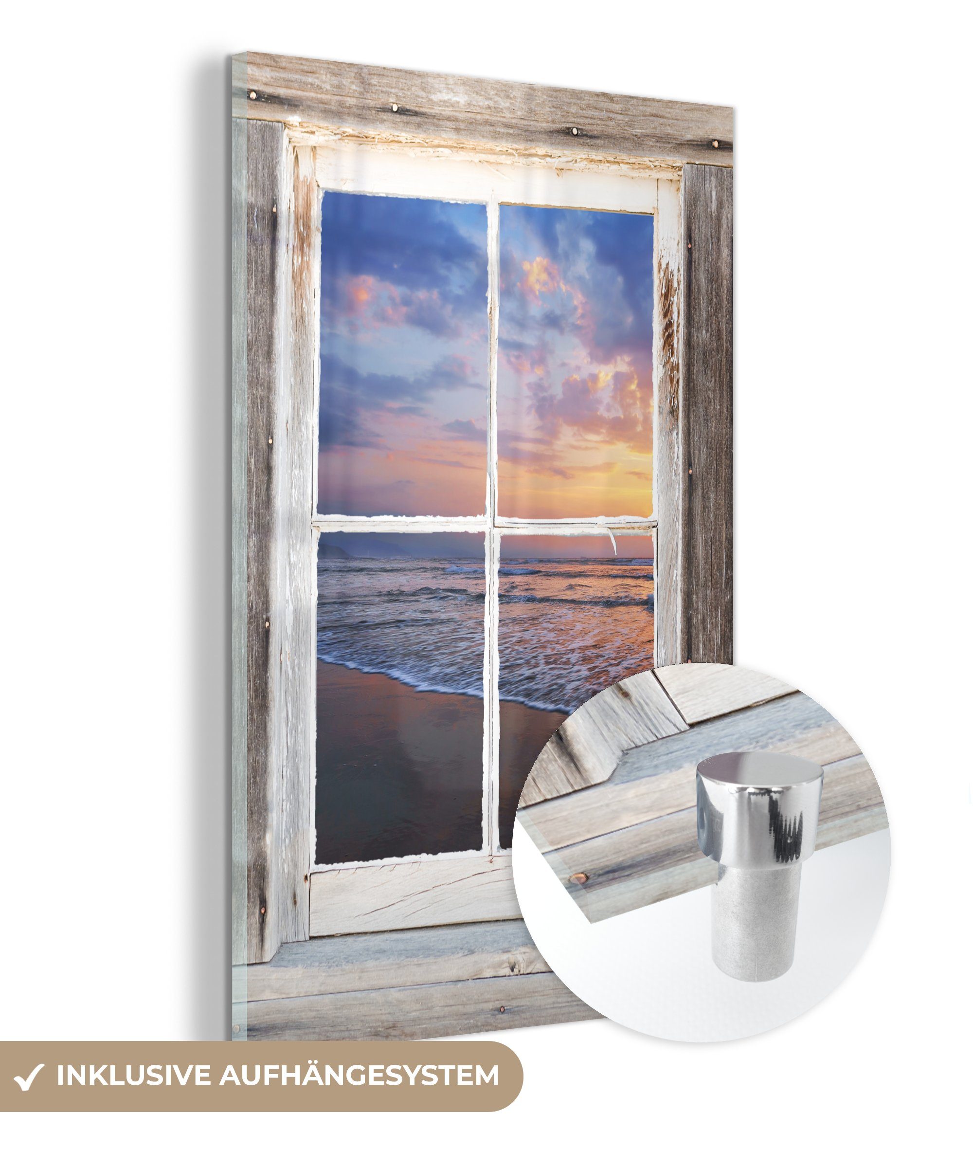 MuchoWow Acrylglasbild Aussicht - Strand - Meer, (1 St), Glasbilder - Bilder auf Glas Wandbild - Foto auf Glas - Wanddekoration