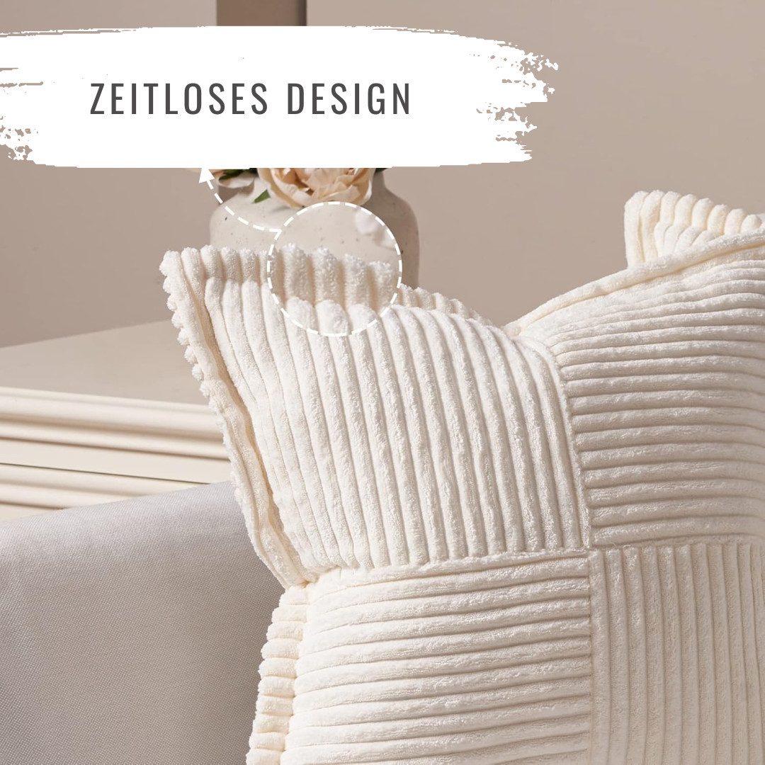 Interior by Hakito Dekokissen 2er Set Kissenbezug Kordsamt gestreift inklus günstig online kaufen