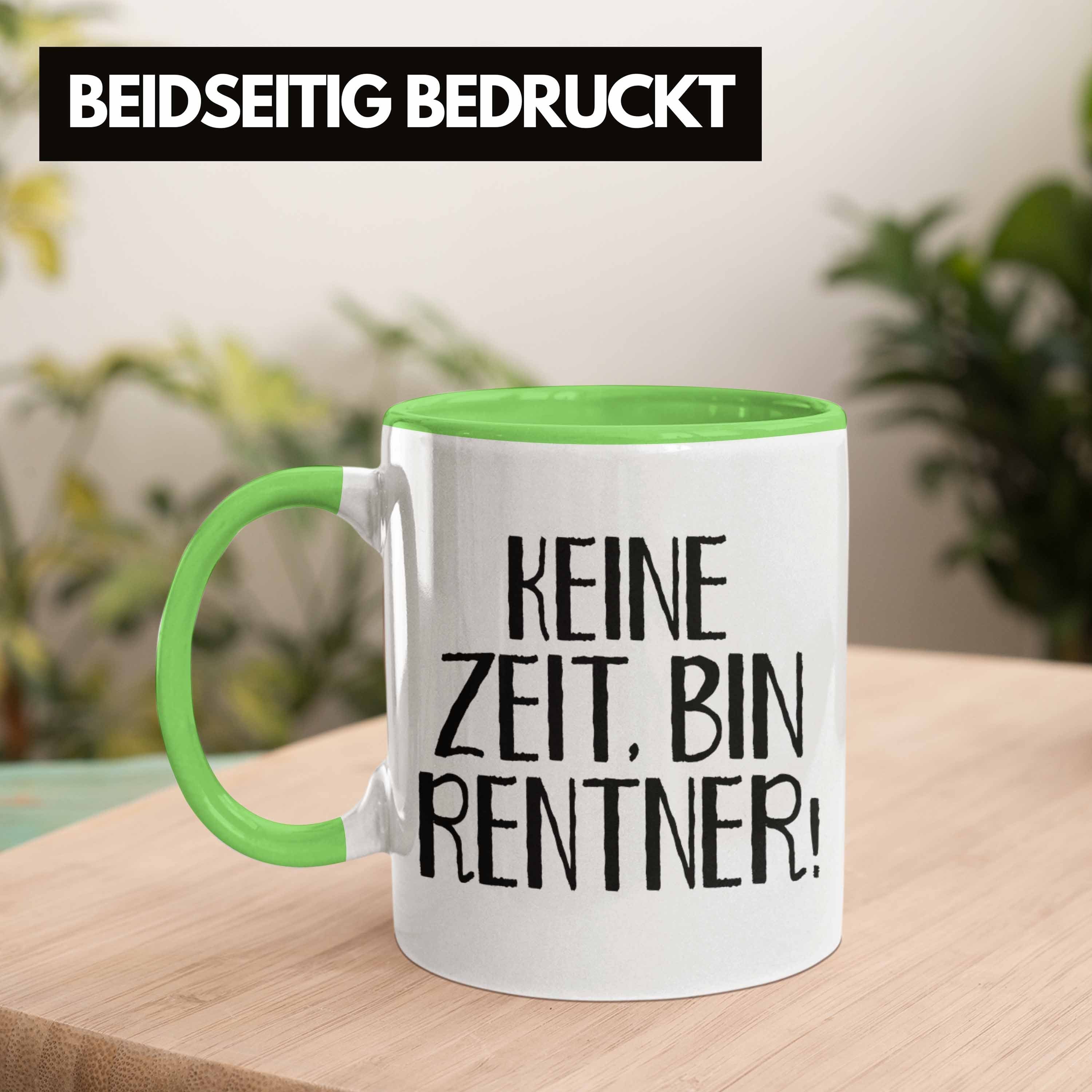 Trendation Geschenk Rentner Frau Lustig für Frauen Männer Pensionierung Renteneintritt Mann Ruhestand Grün Rentnerin Kollegin - Tasse Trendation Geschenke Tasse