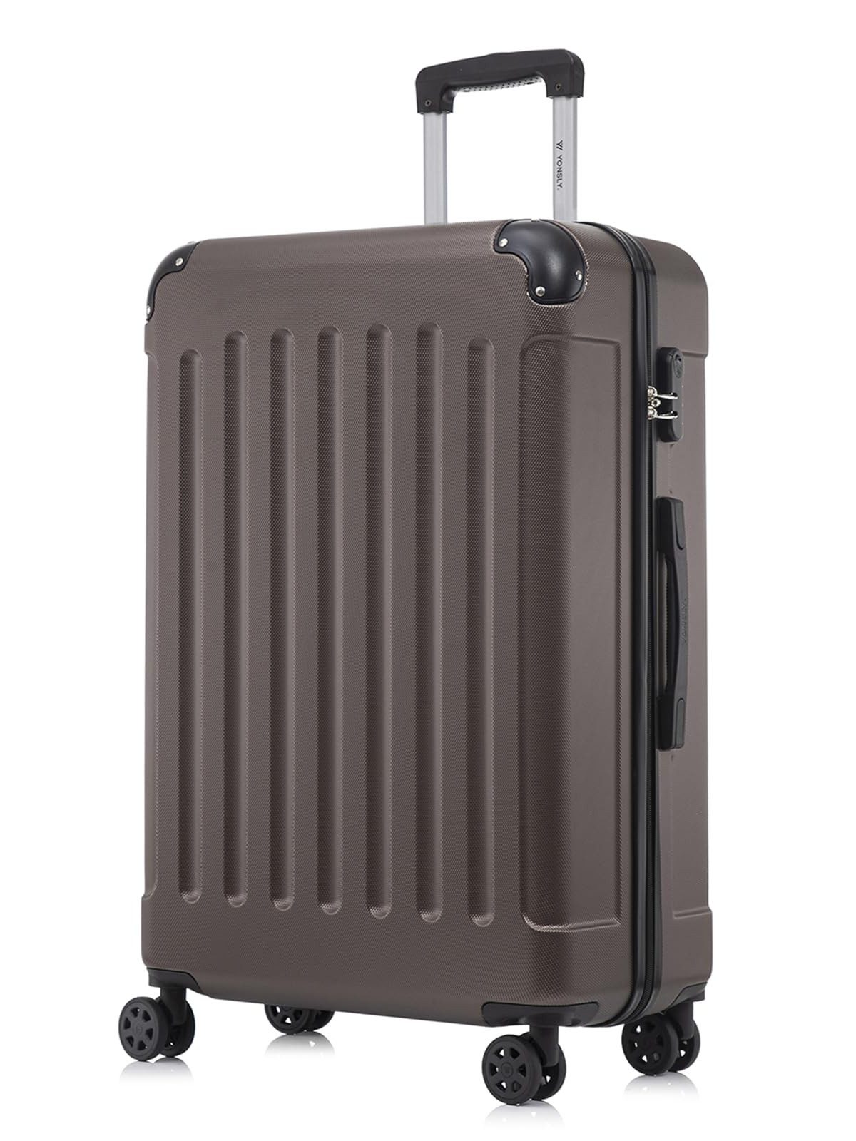 yonsly Hartschalen-Trolley Hartschalen-Koffer Trolley 360° Rollen, robuster Reisekoffer, 4 Rollen, mit Zahlenschloss, für Business und Urlaub 46/55/66/76 cm
