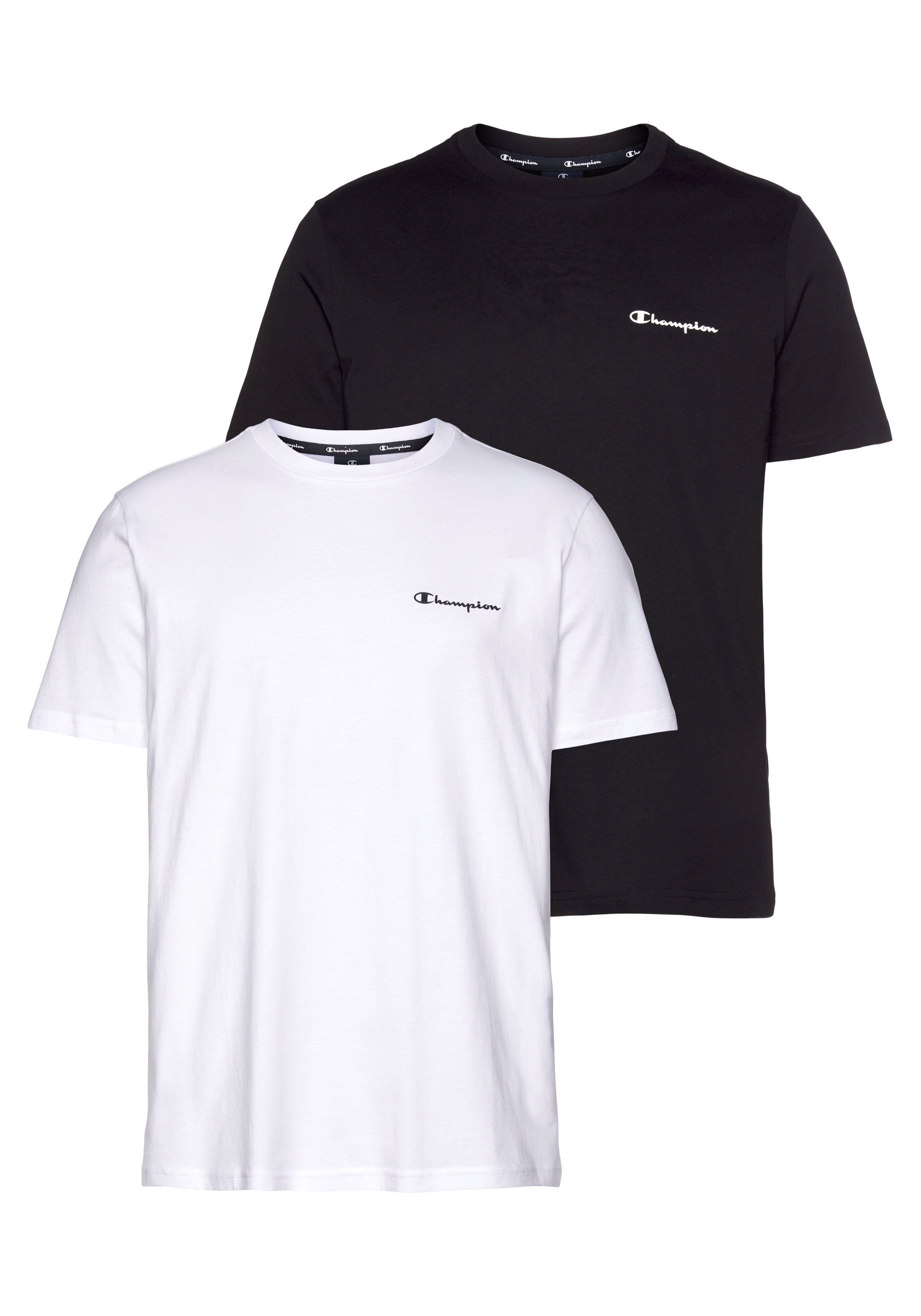 Champion T-Shirt (Packung, 2er-Pack) schwarz weiß