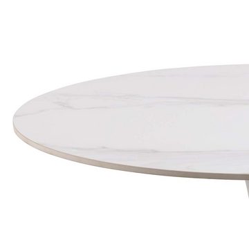 ACTONA GROUP Esstisch Malta, Keramik-Tischplatte, Trompetenfuß, Küchentisch rund, Ø 90 cm, 2 Farben