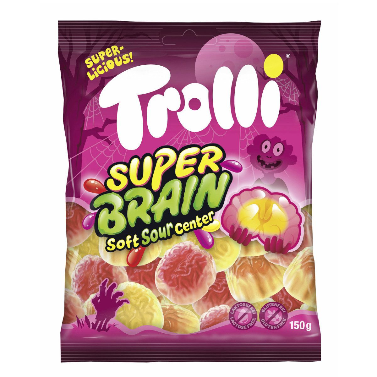 TROLLI Süßigkeit, Trolli Super Brain außergewöhnliche Fruchtgummis in Gehirnform 150g