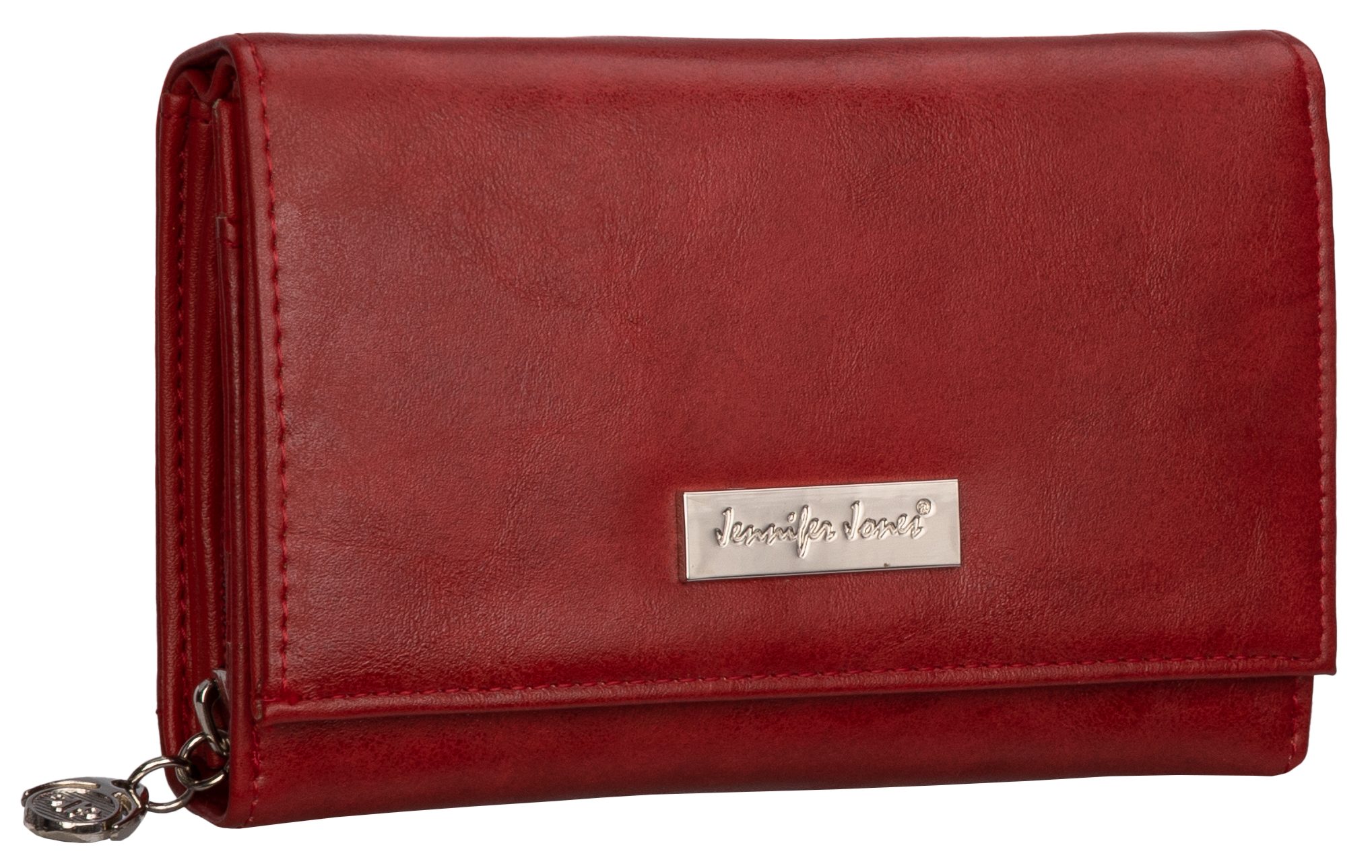 Jennifer Jones Geldbörse JENNIFER JONES Damen Geldbörse Portemonnaie Rot, Damen Geldbörse klappbar mit Reißverschluss Portemonnaie Geldbeutel