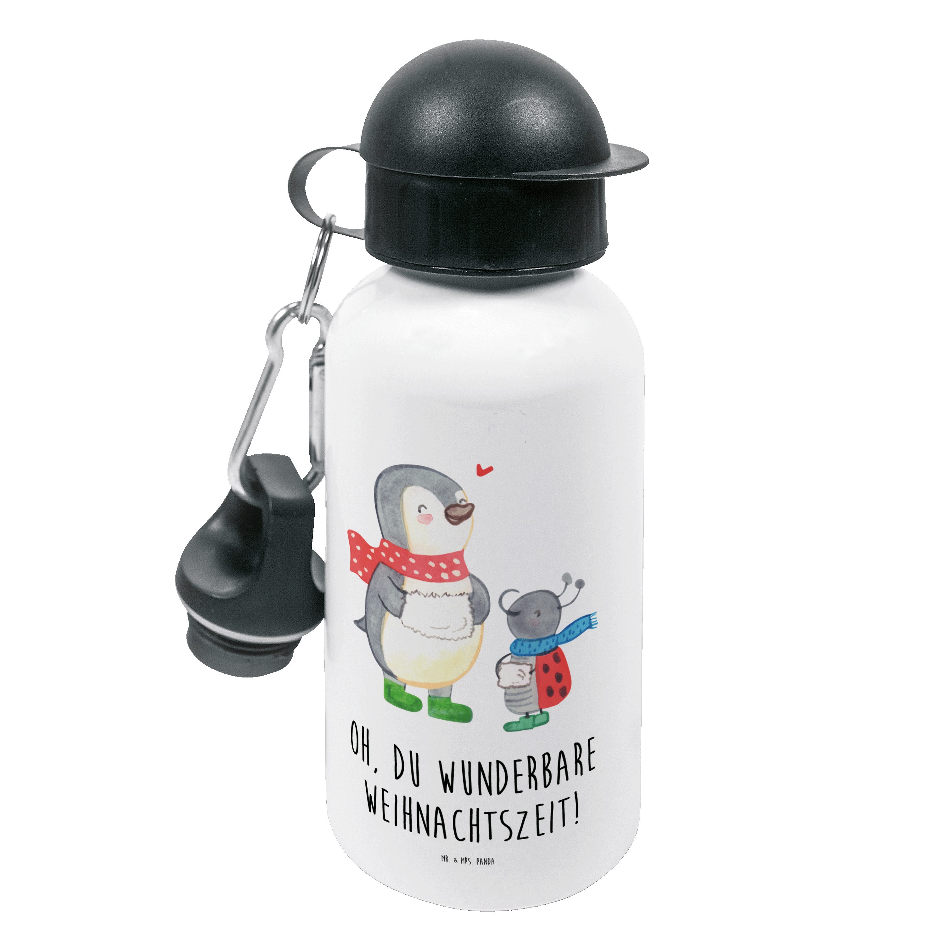 Mr. & Mrs. Panda Trinkflasche Smörle Winterzeit - Weiß - Geschenk, Kinderflasche, Weihnachten Grüße