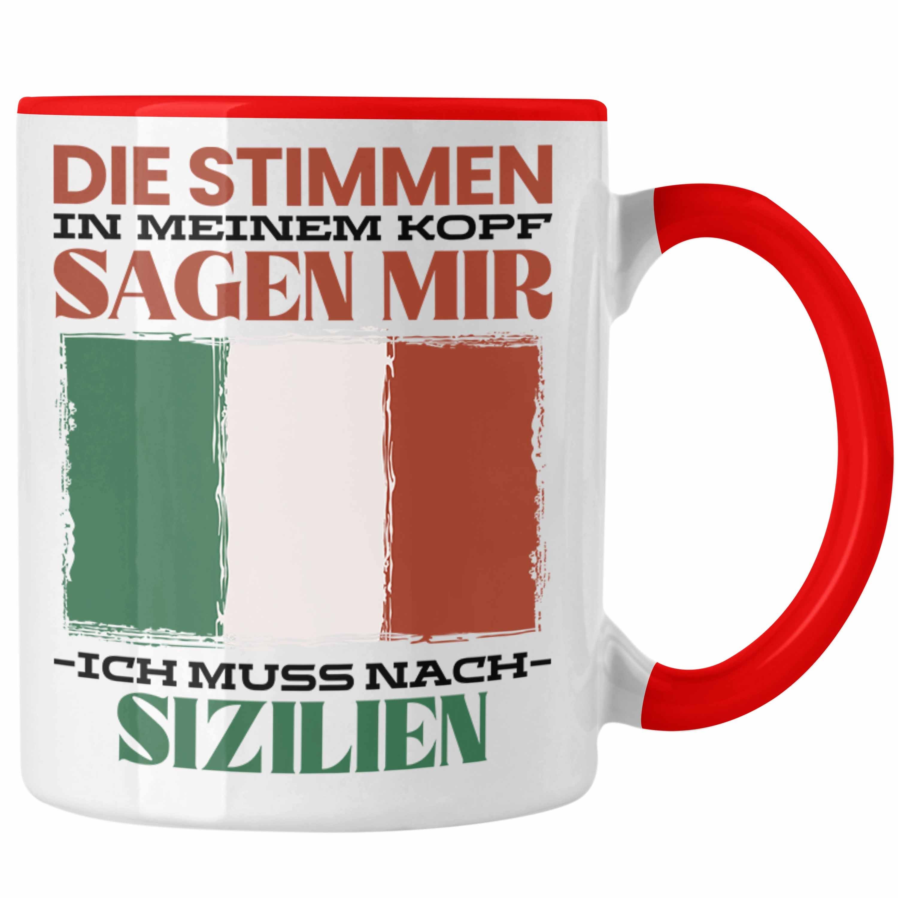 Trendation Tasse Sizilien Tasse Urlaub Heimat Geschenk Spruch Italiener