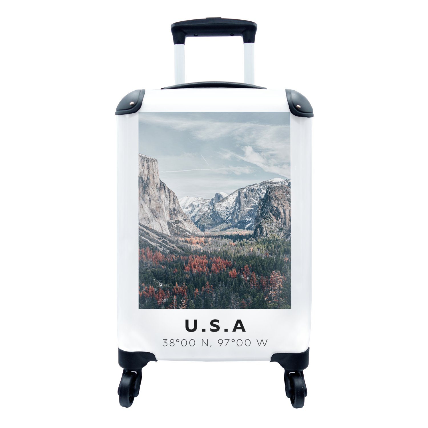MuchoWow Handgepäckkoffer Yosemite - Amerika - Wyoming, 4 Rollen, Reisetasche mit rollen, Handgepäck für Ferien, Trolley, Reisekoffer