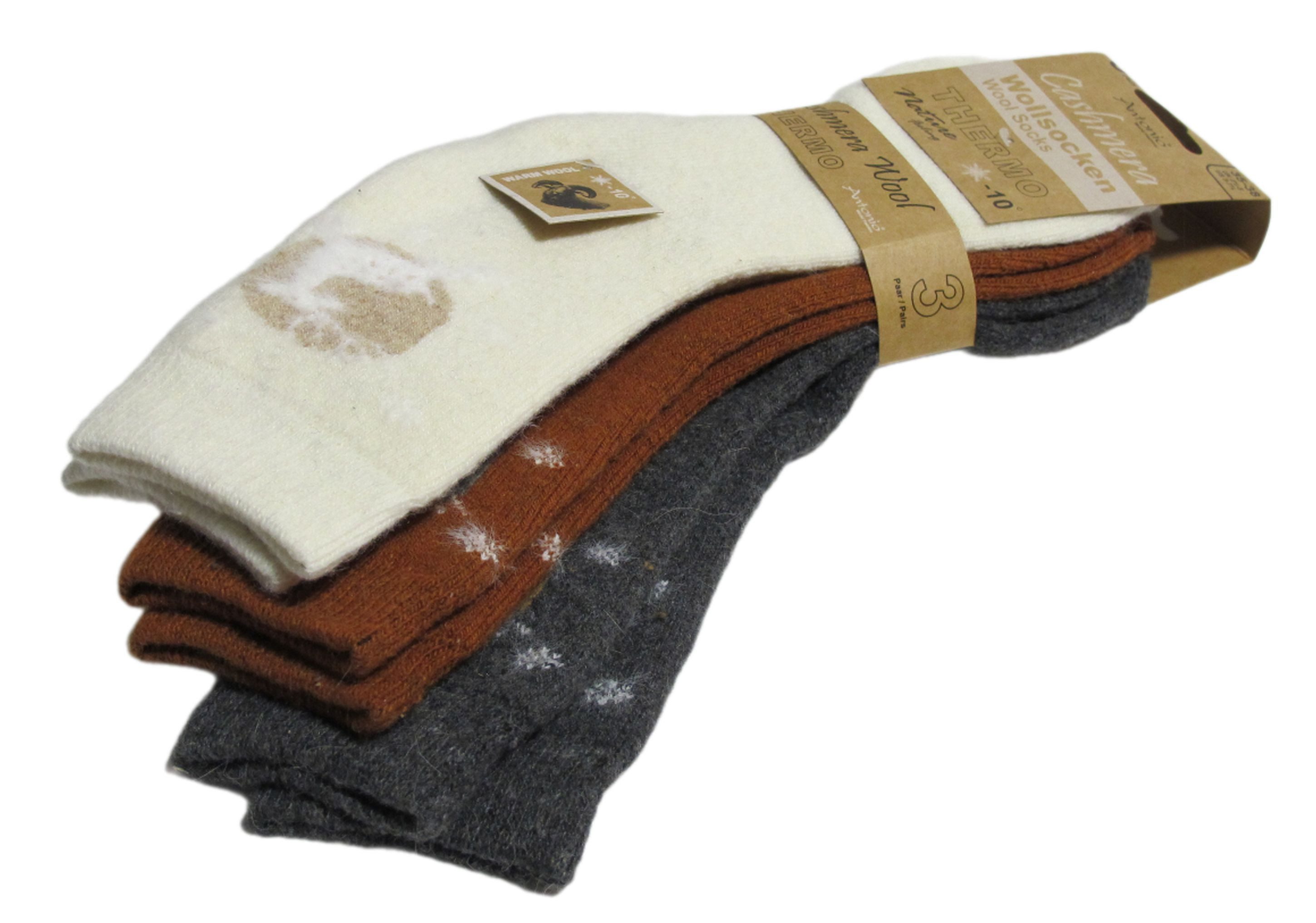 Antonio Thermosocken 3 Paar Wollsocken Socken Damen Thermo Strümpfe Hirsch günstig online kaufen