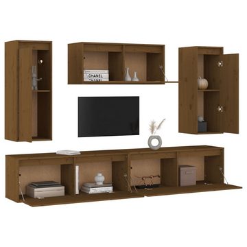 vidaXL TV-Schrank TV-Schränke 5 Stk. Honigbraun Massivholz Kiefer (5-St)