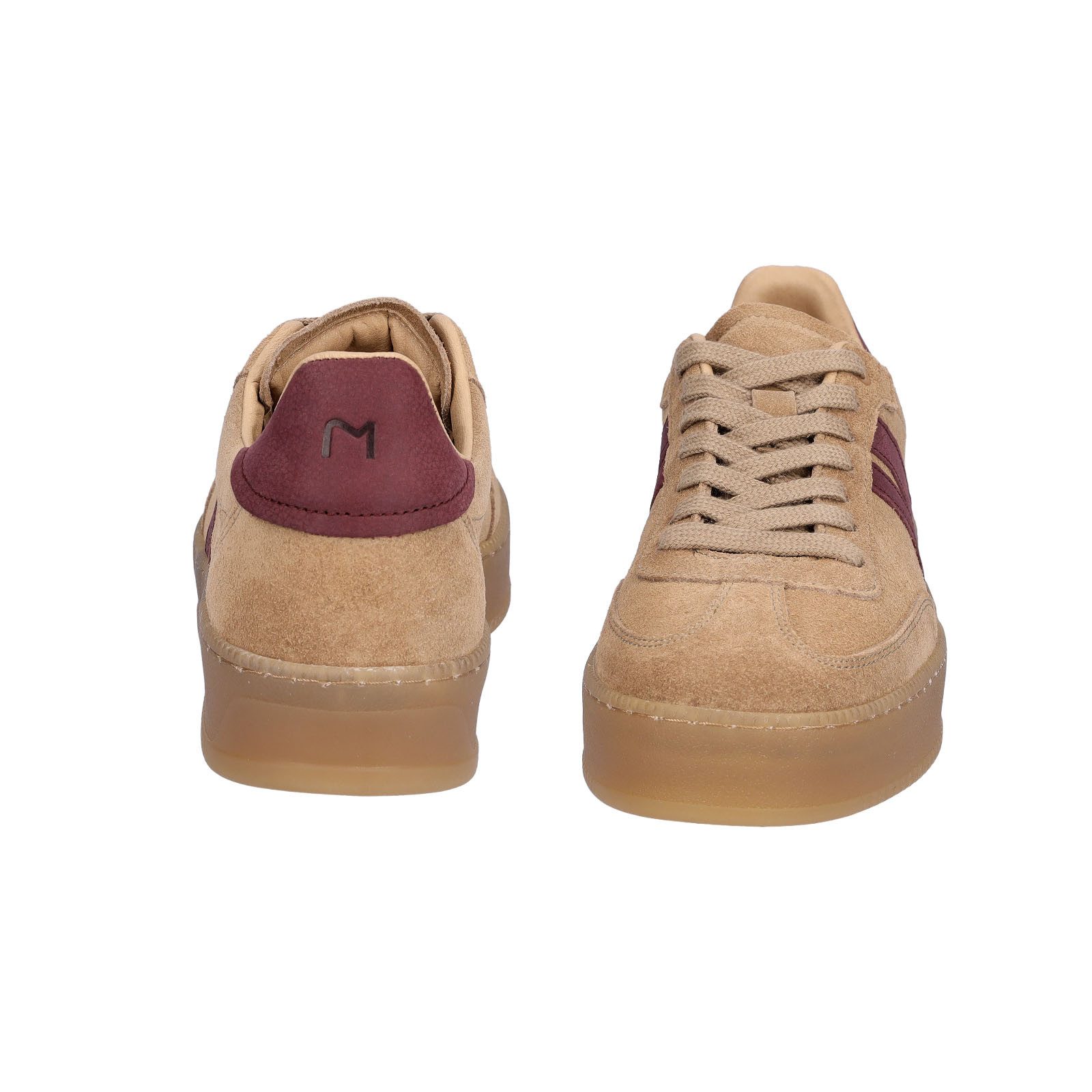 MIDS MARLA Damen Sneaker Velourleder in Camel mit Plateau-Sohle & gepolsterter Zunge