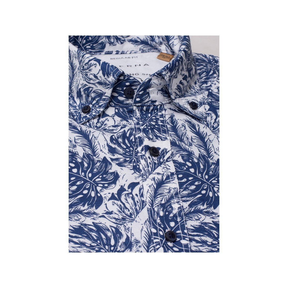 keine Angabe) (1-tlg., marineblau Kurzarmhemd Eterna