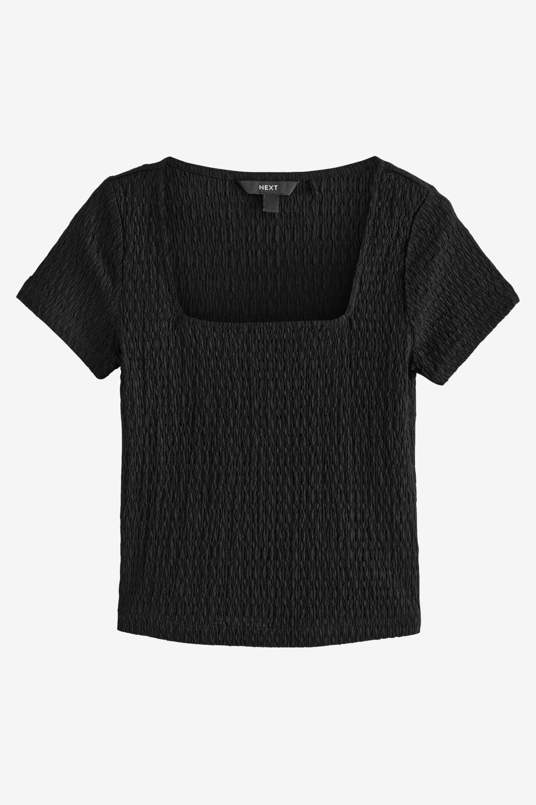 Next T-Shirt Strukturiertes Kurzarm-T-Shirt, eckiger Ausschnitt günstig online kaufen